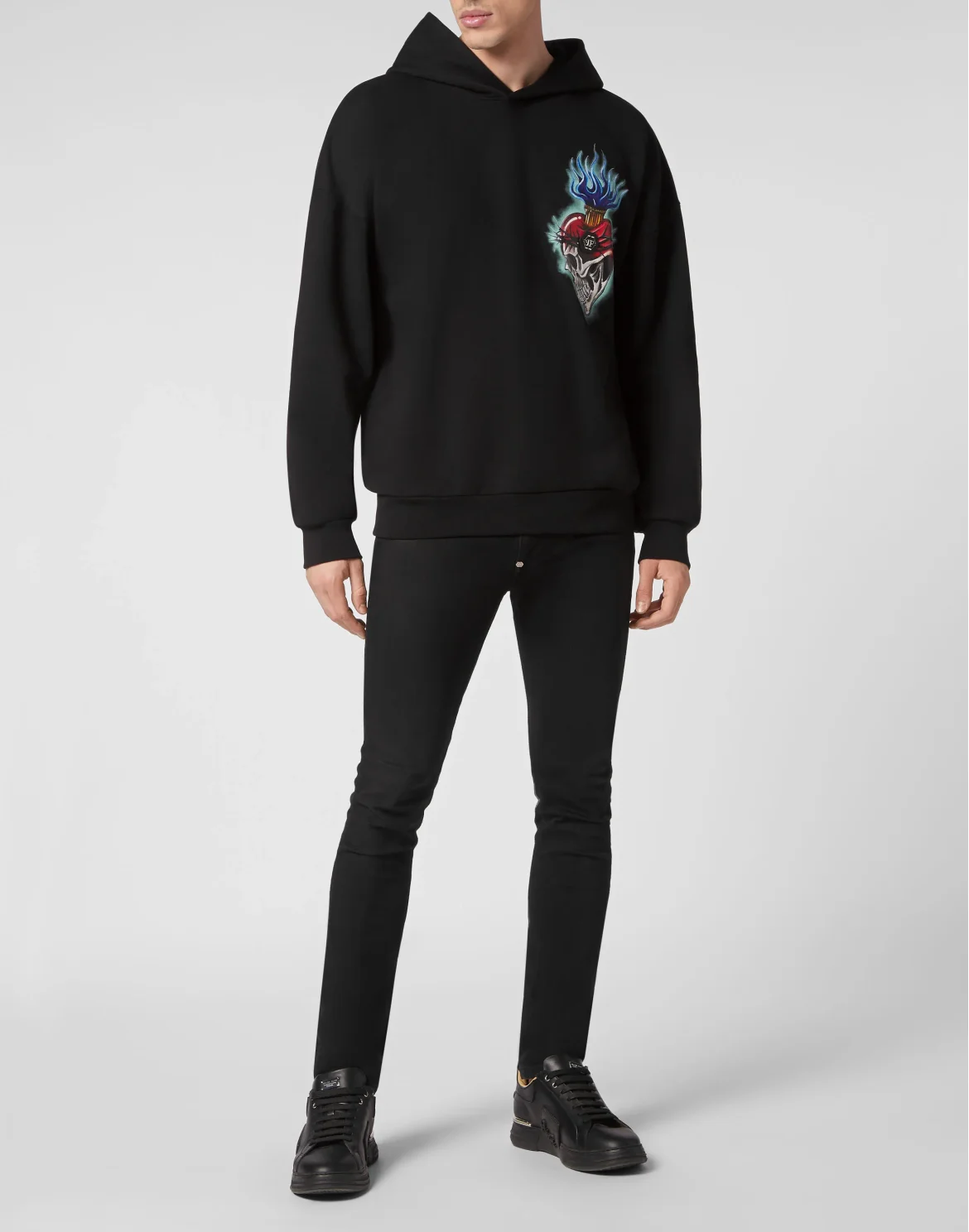 Hoodie Sweatshirt Love Tattoo, цвет: Черный