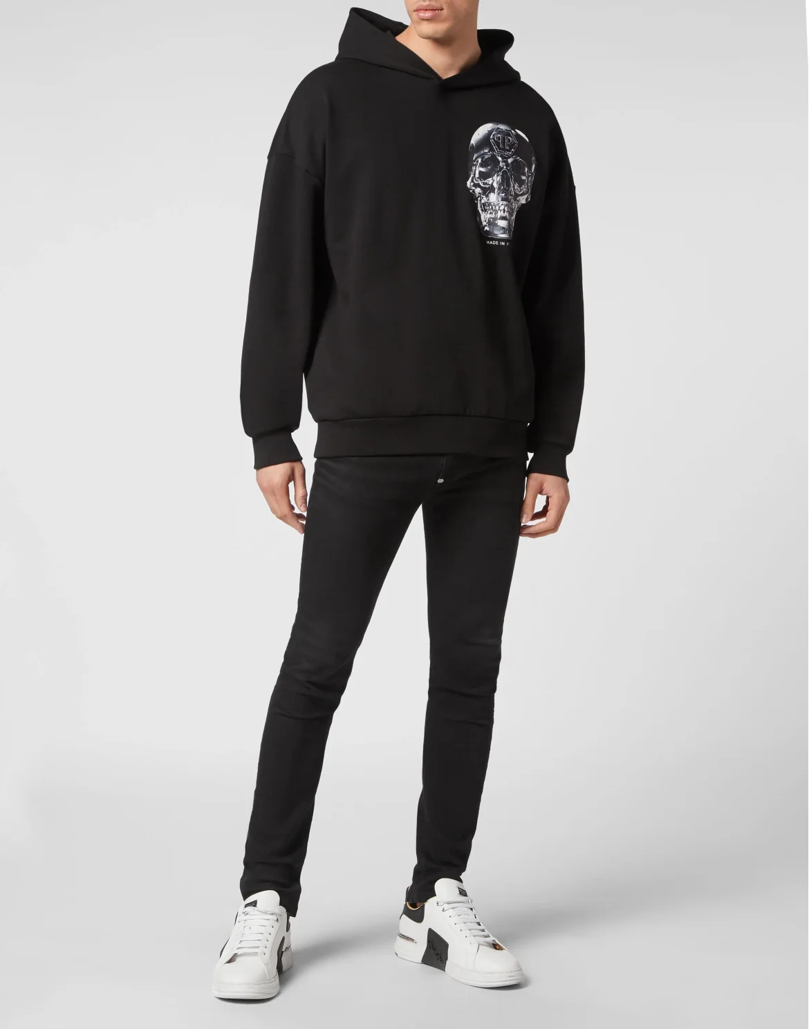 Hoodie Sweatshirt Glass Skull, цвет: Черный