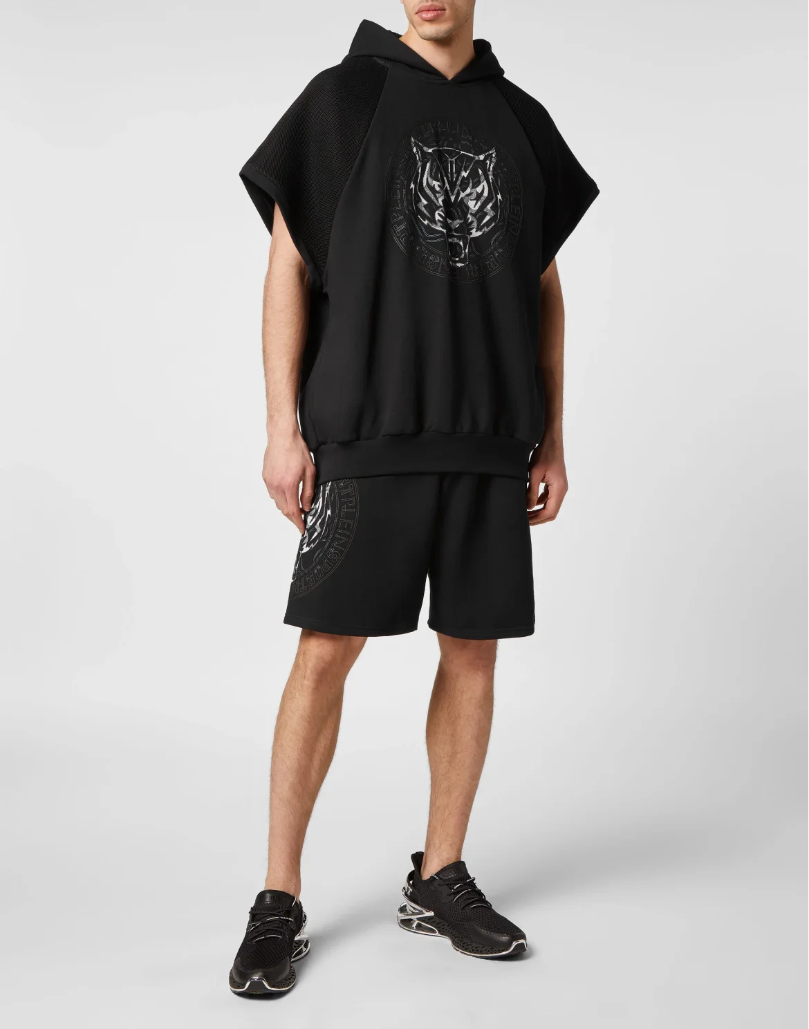 Sleeveless Hoodie Sweatshirt Tiger, цвет: Черный