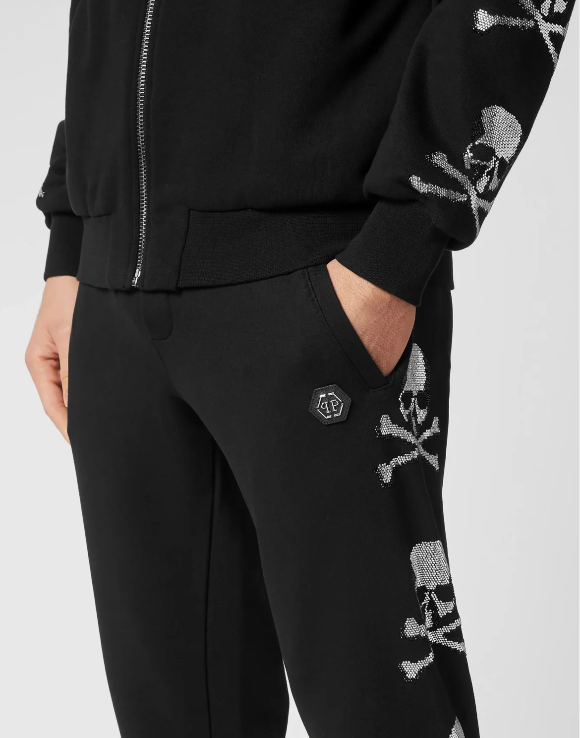 Jogging Tracksuit: Top/Trousers Skull&Bones, цвет: Черный