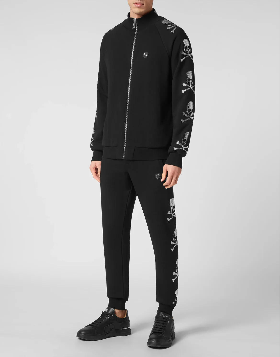 Jogging Tracksuit: Top/Trousers Skull&Bones, цвет: Черный
