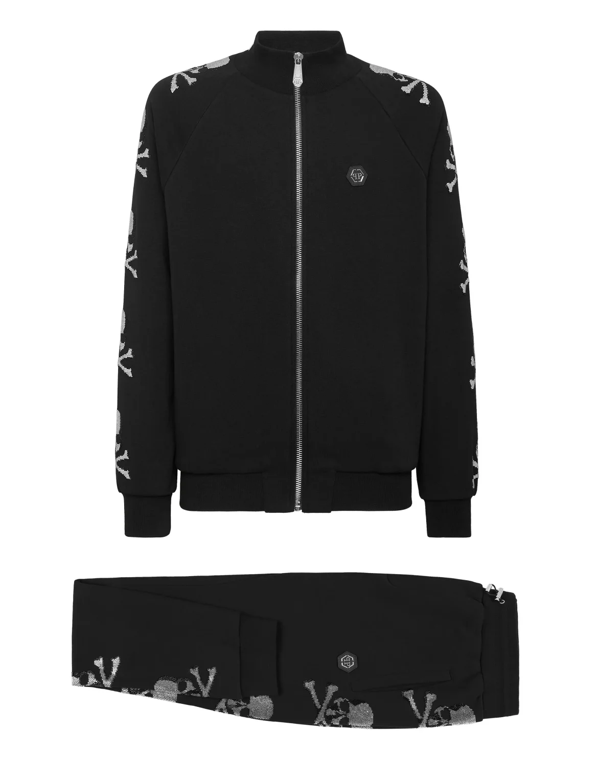 Jogging Tracksuit: Top/Trousers Skull&Bones, цвет: Черный