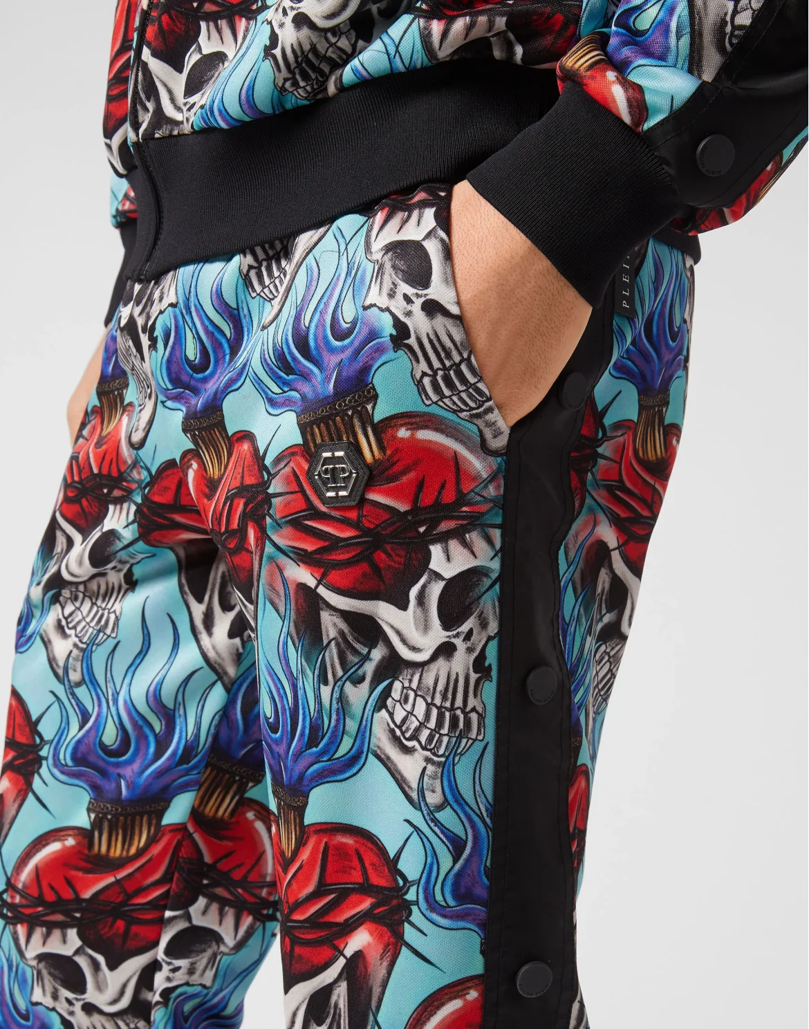 Triacetate Jogging Tracksuit: Top/Trousers Love Tattoo, цвет: Бирюзовый