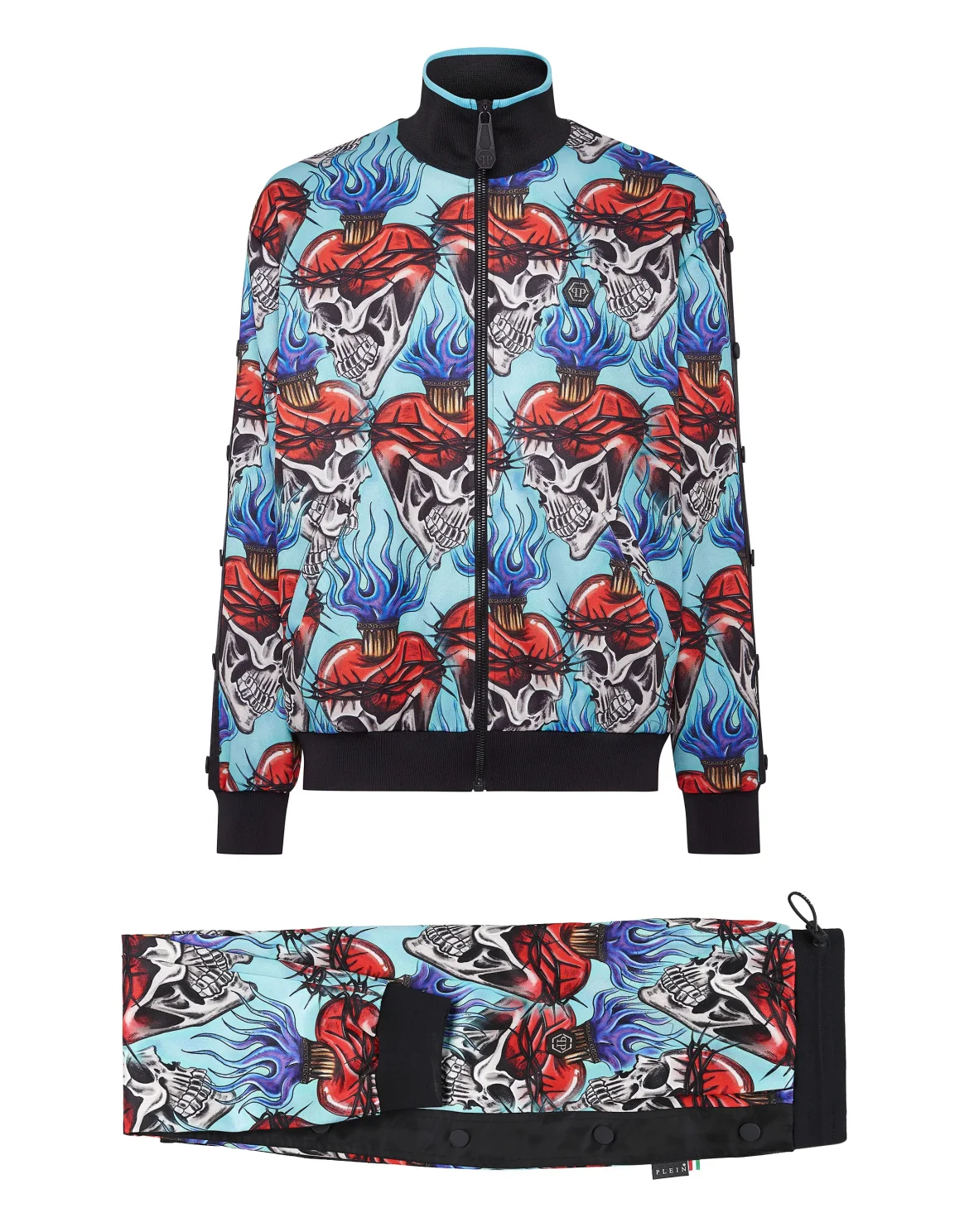 Triacetate Jogging Tracksuit: Top/Trousers Love Tattoo, цвет: Бирюзовый
