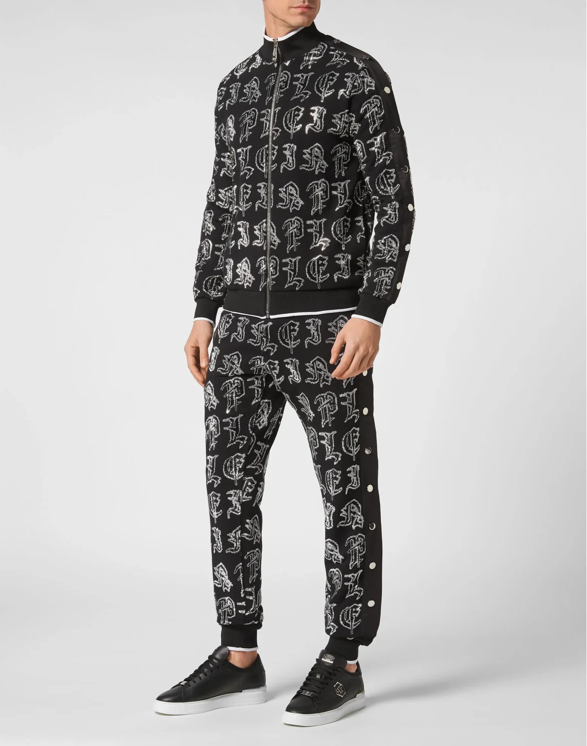Jogging Tracksuit: Top/Trousers Gothic Plein, цвет: Черный