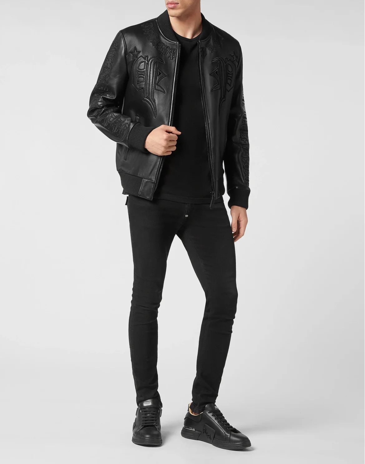Leather Bomber Gothic Banner, цвет: Черный