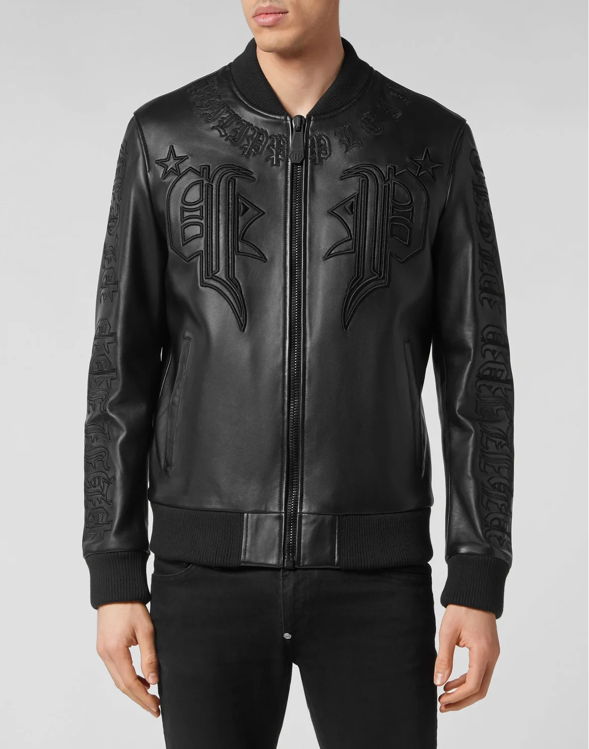 Leather Bomber Gothic Banner, цвет: Черный