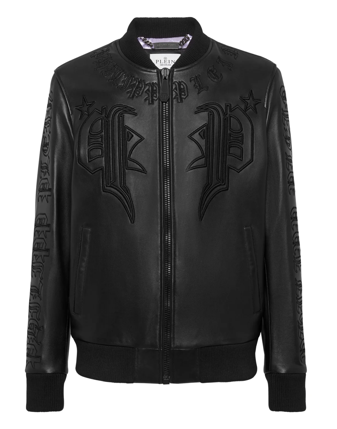 Leather Bomber Gothic Banner, цвет: Черный