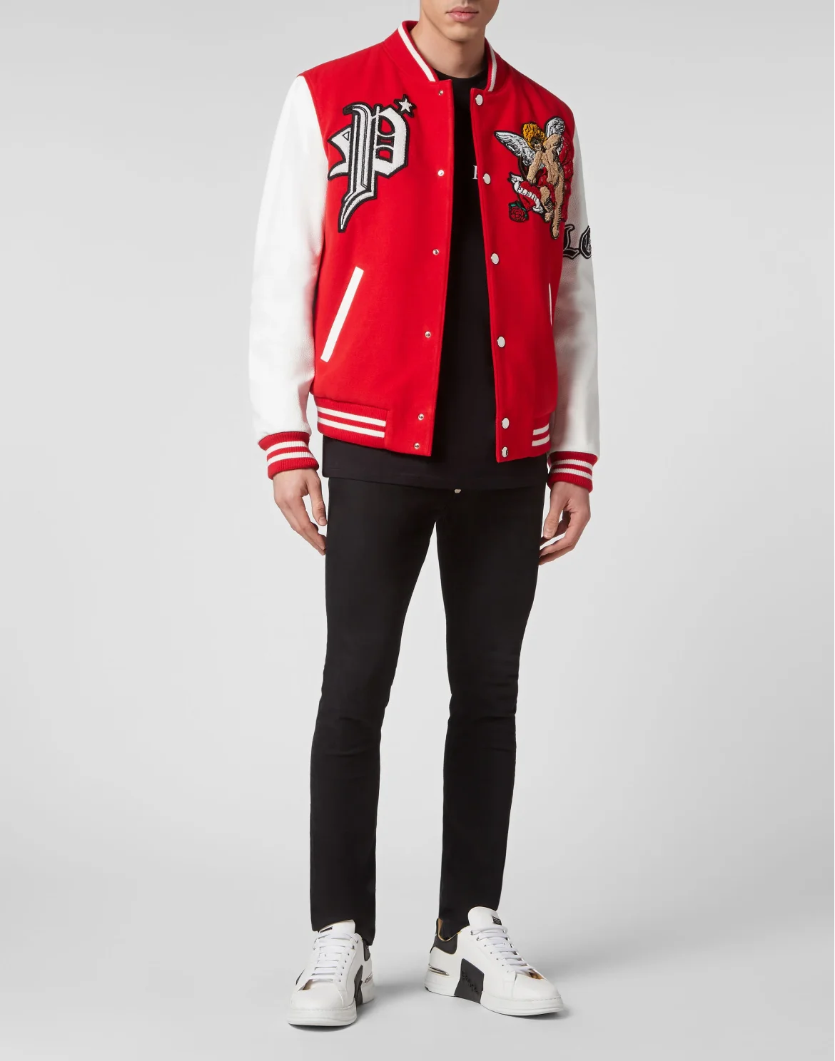 Wool and Letaher Bomber Love Angel, цвет: Красный
