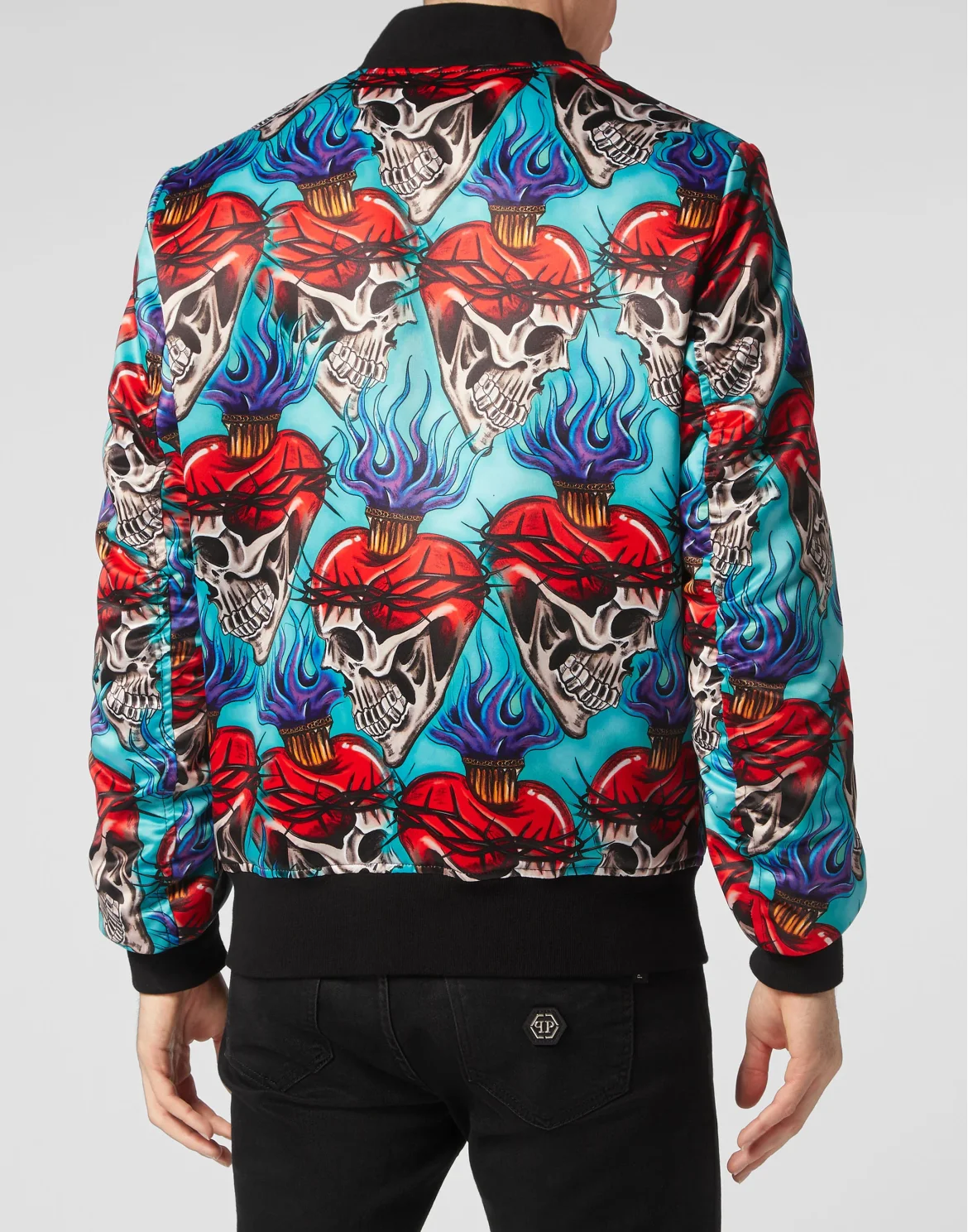Satin Bomber Love Tattoo, цвет: Бирюзовый