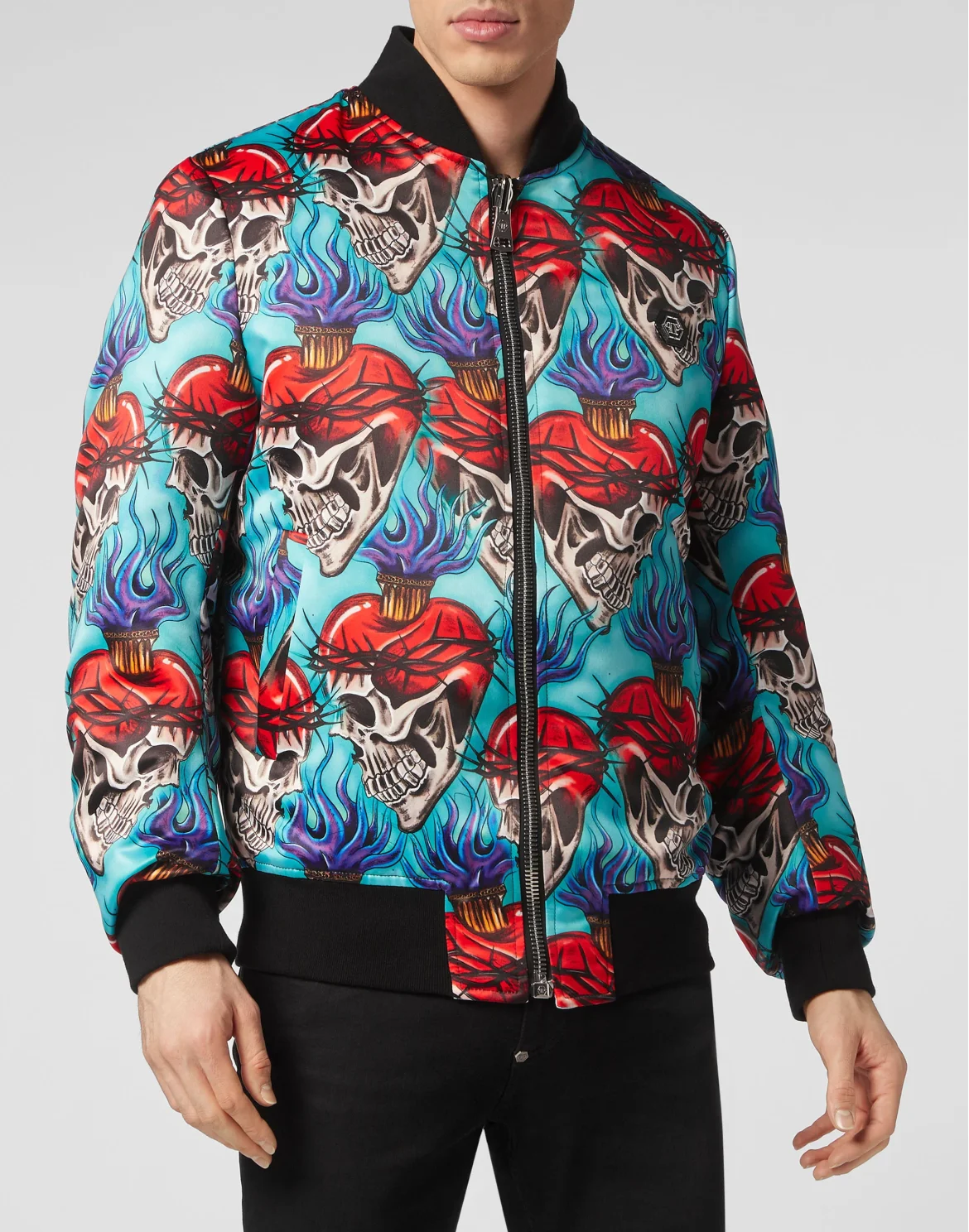 Satin Bomber Love Tattoo, цвет: Бирюзовый