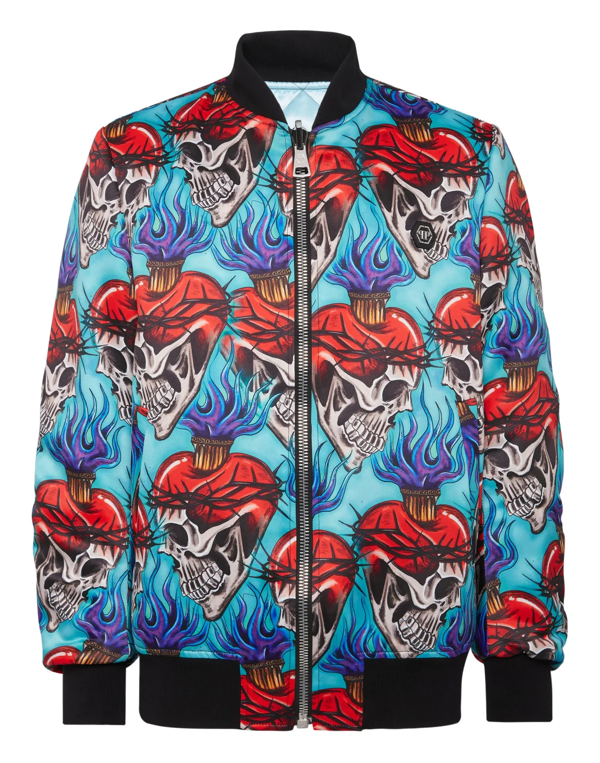 Satin Bomber Love Tattoo, цвет: Бирюзовый