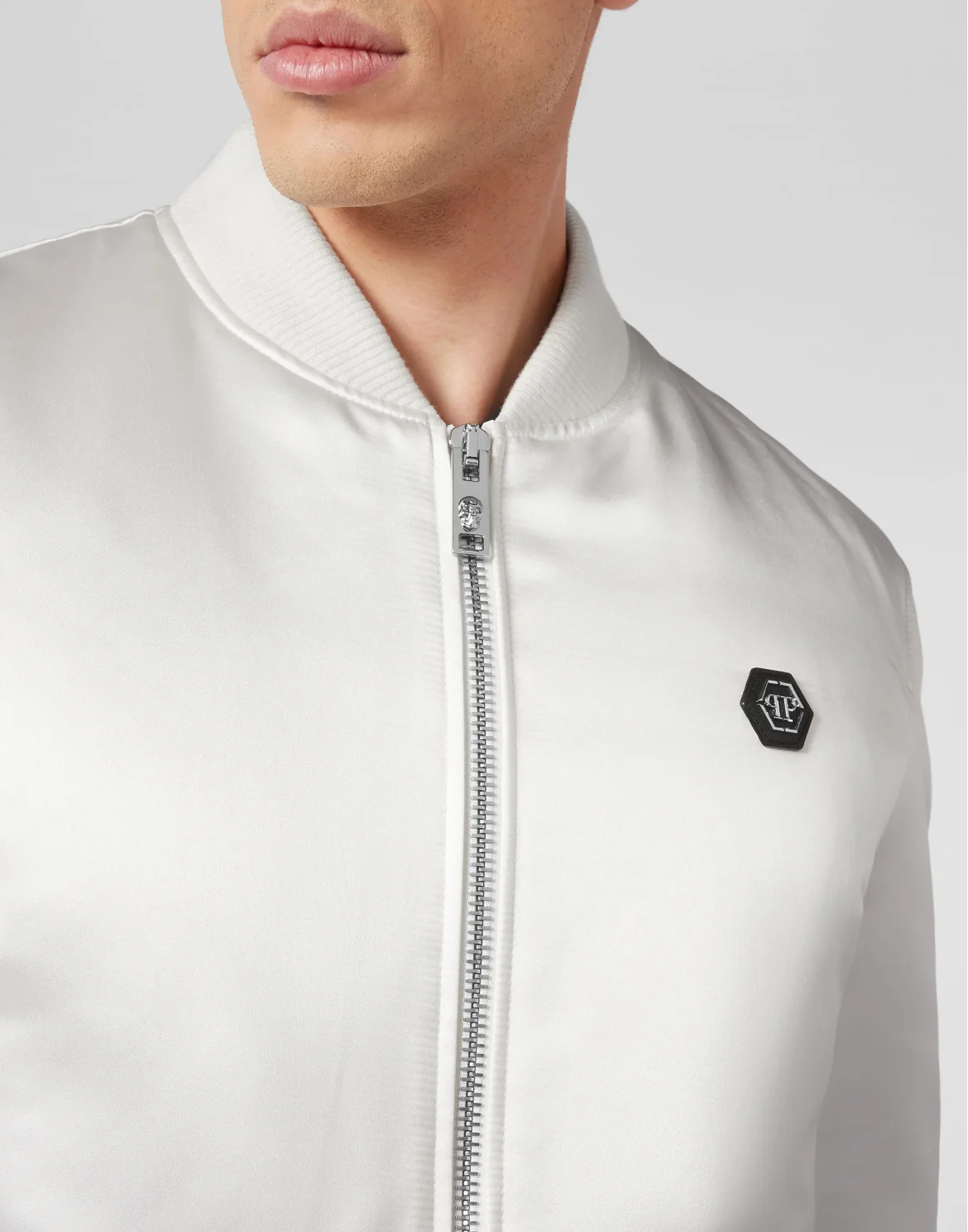 Satin Bomber Glass Skull, цвет: Белый