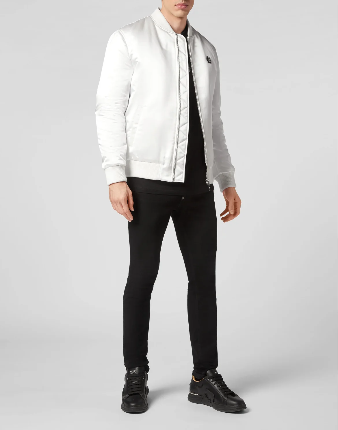 Satin Bomber Glass Skull, цвет: Белый