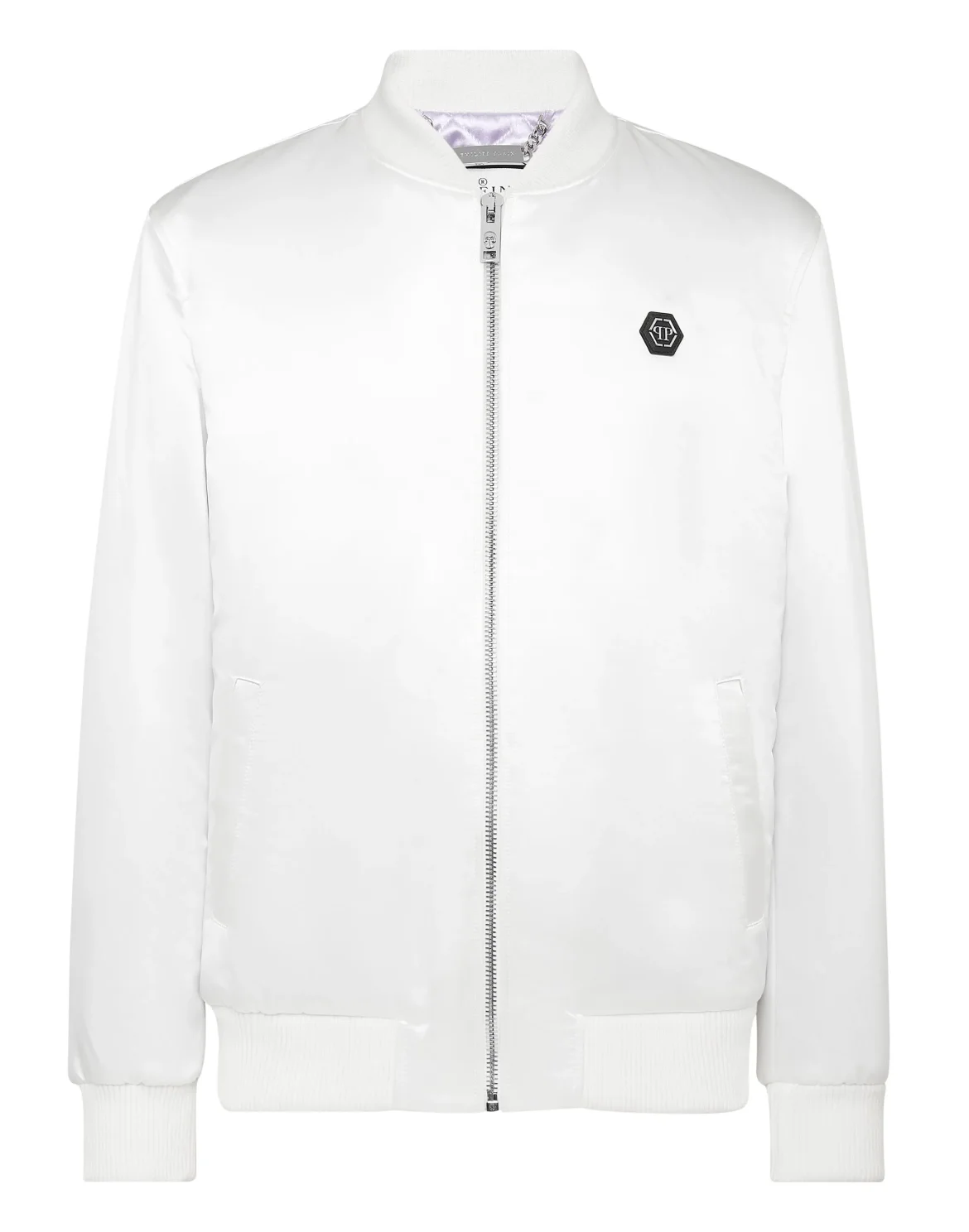 Satin Bomber Glass Skull, цвет: Белый