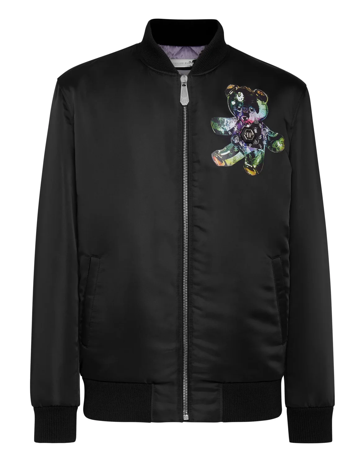 Satin Bomber Teddy Glass, цвет: Черный