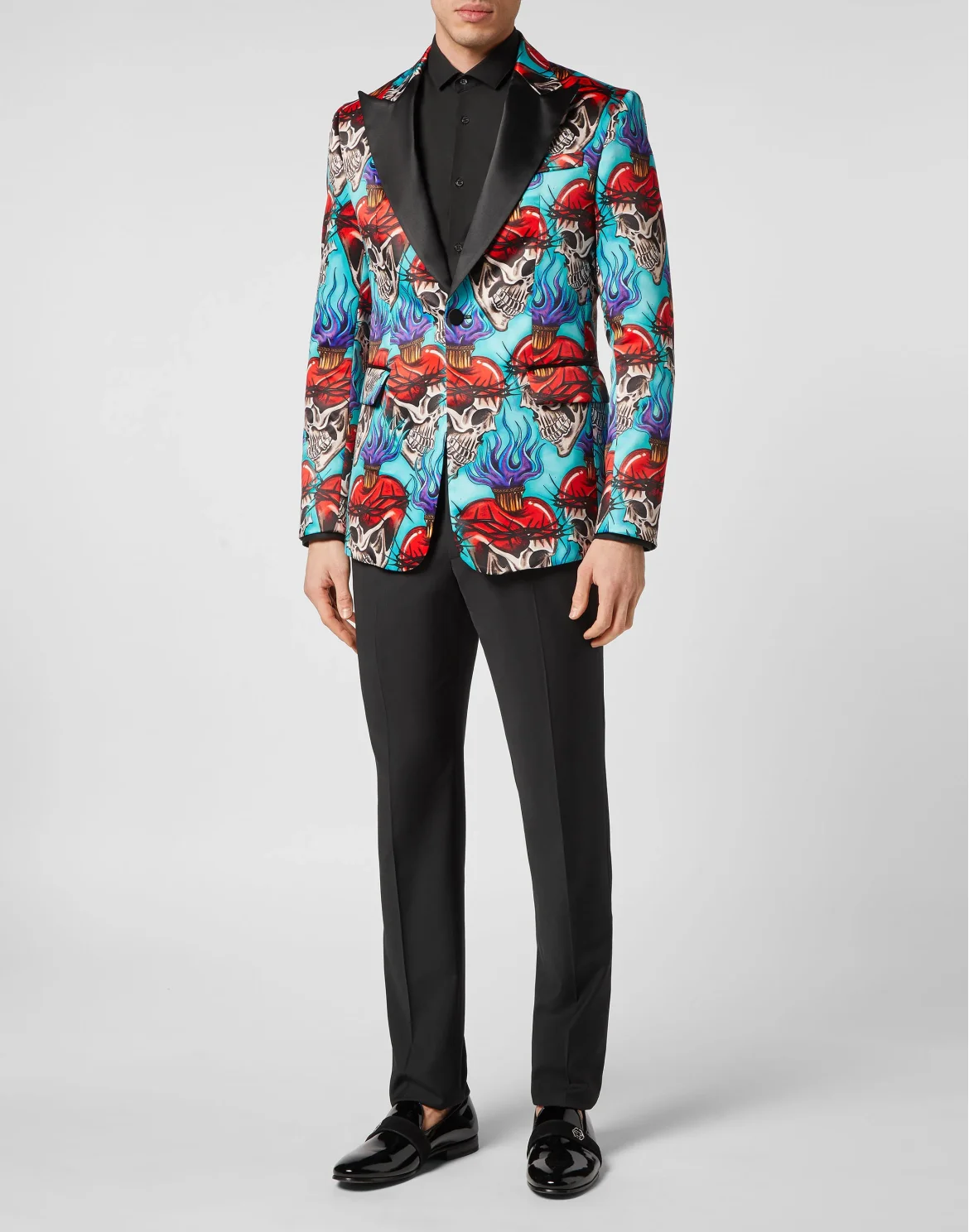 Satin Blazer Lord Fit Love Tattoo, цвет: Бирюзовый