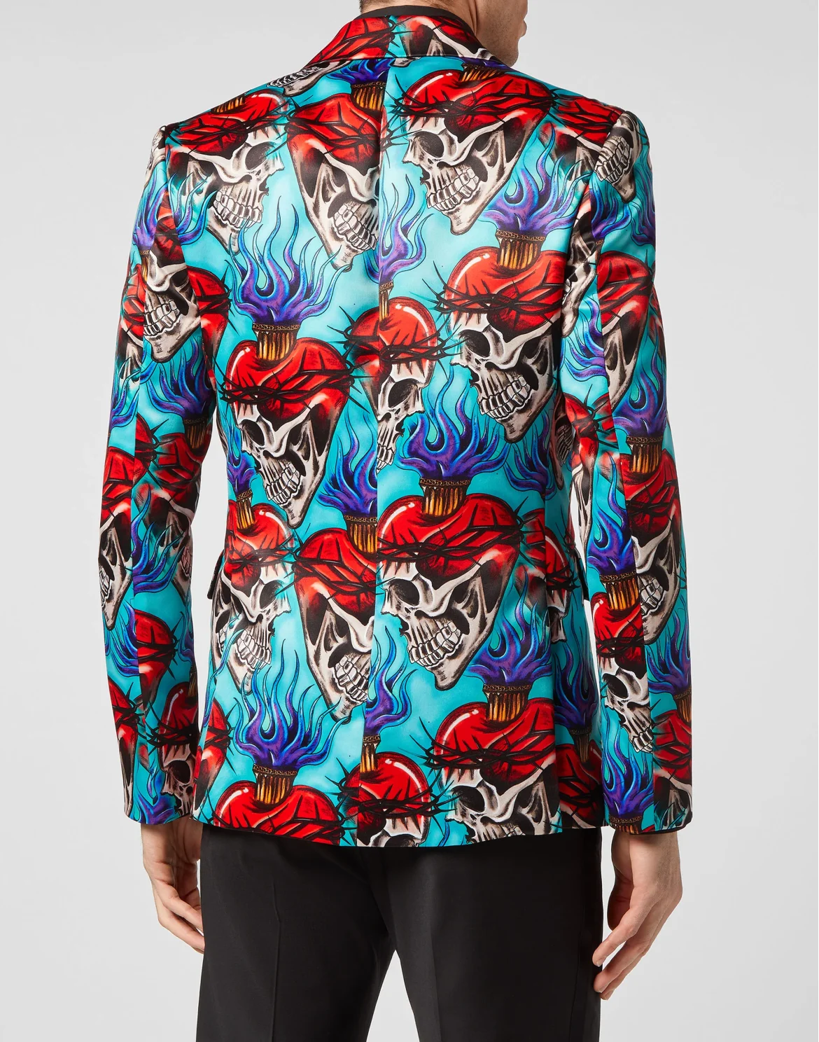 Satin Blazer Lord Fit Love Tattoo, цвет: Бирюзовый