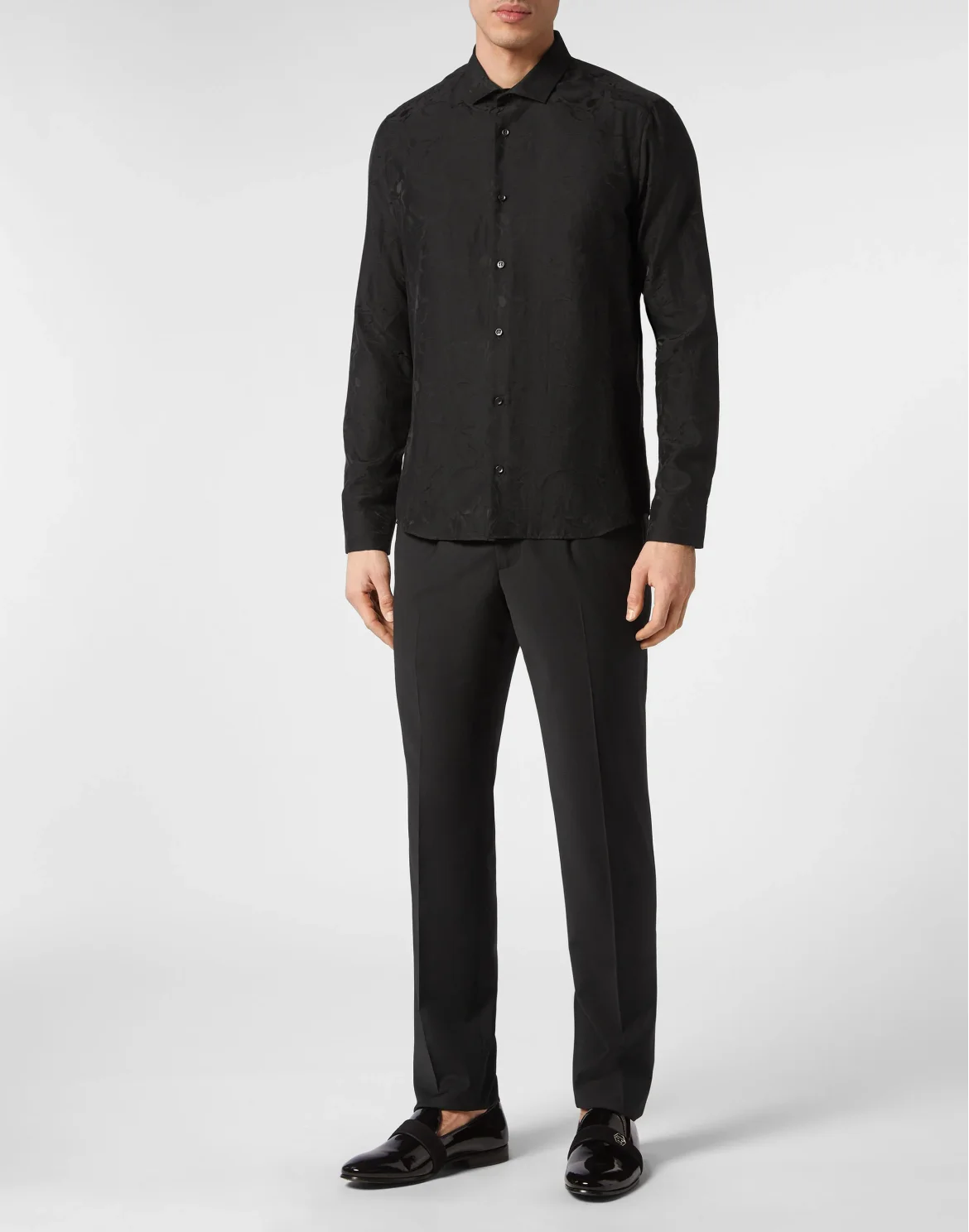 Jacquard Shirt Sugar Daddy Cut LS Skull, цвет: Черный