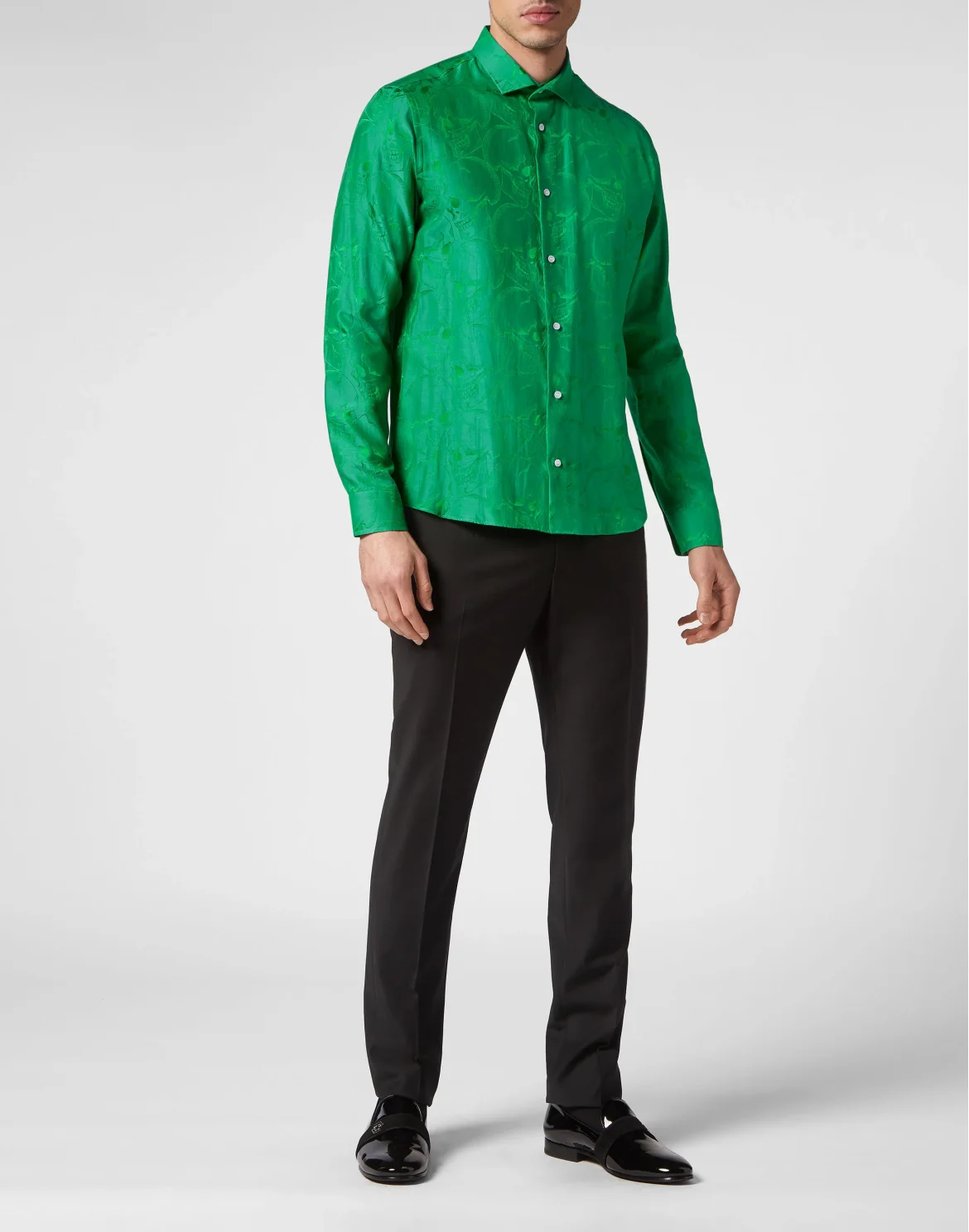 Jacquard Shirt Sugar Daddy Cut LS Skull, цвет: Зеленый