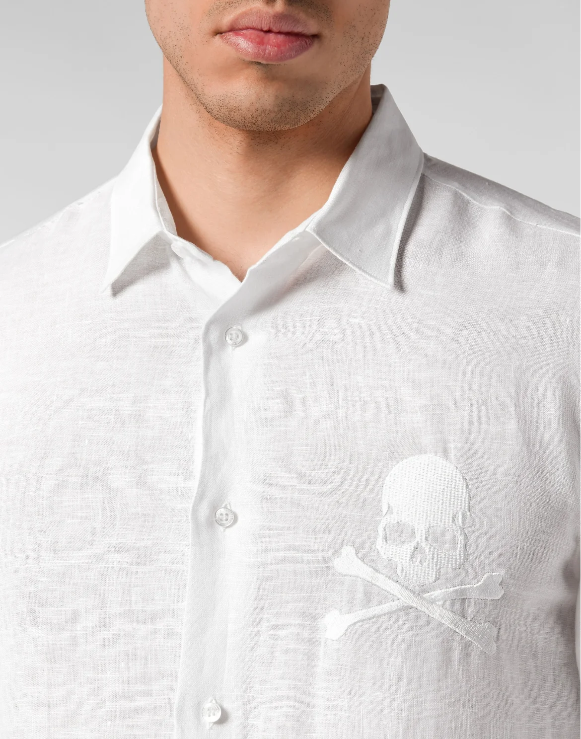 Shirt Playboy Cut LS Skull&Bones, цвет: Белый