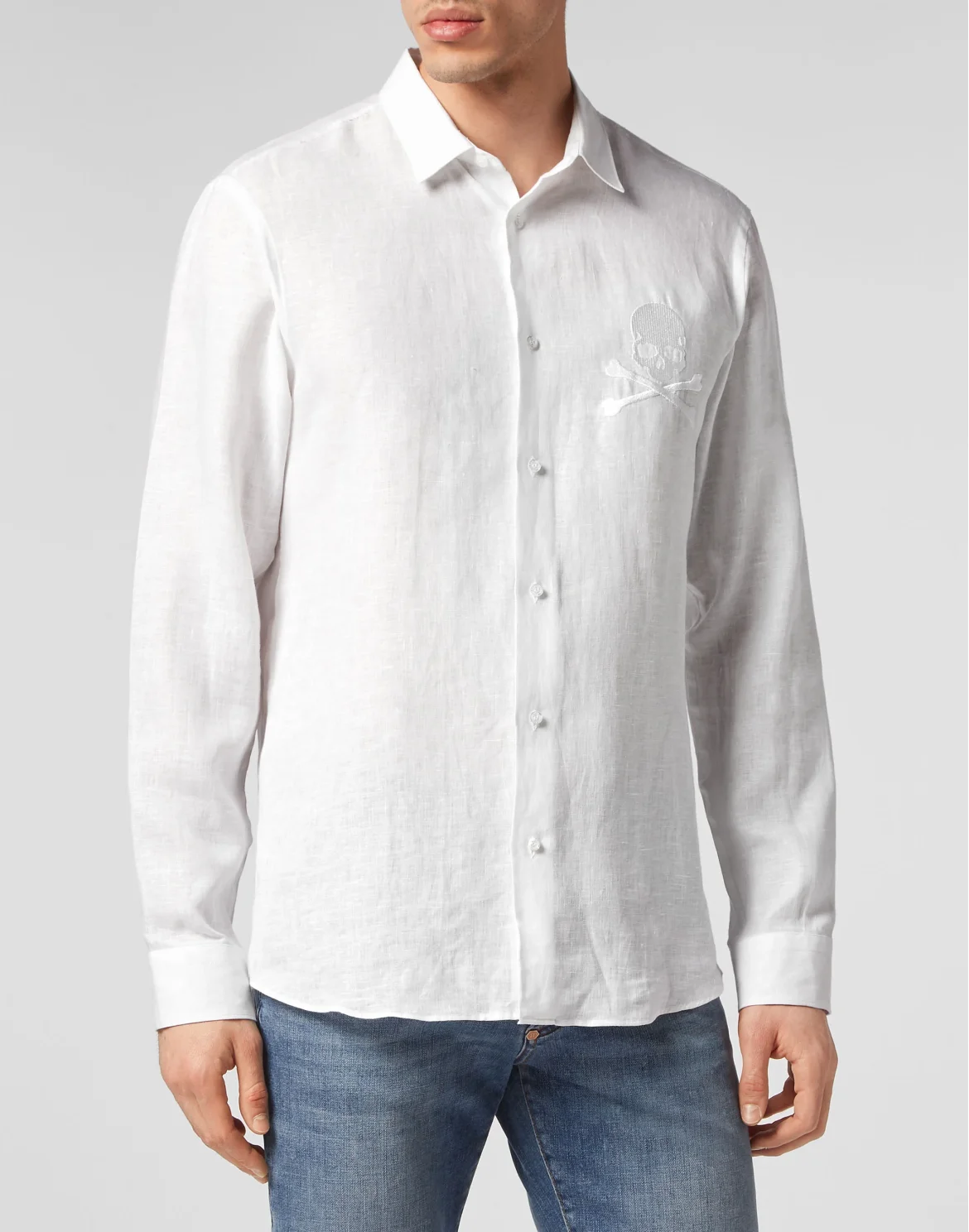 Shirt Playboy Cut LS Skull&Bones, цвет: Белый