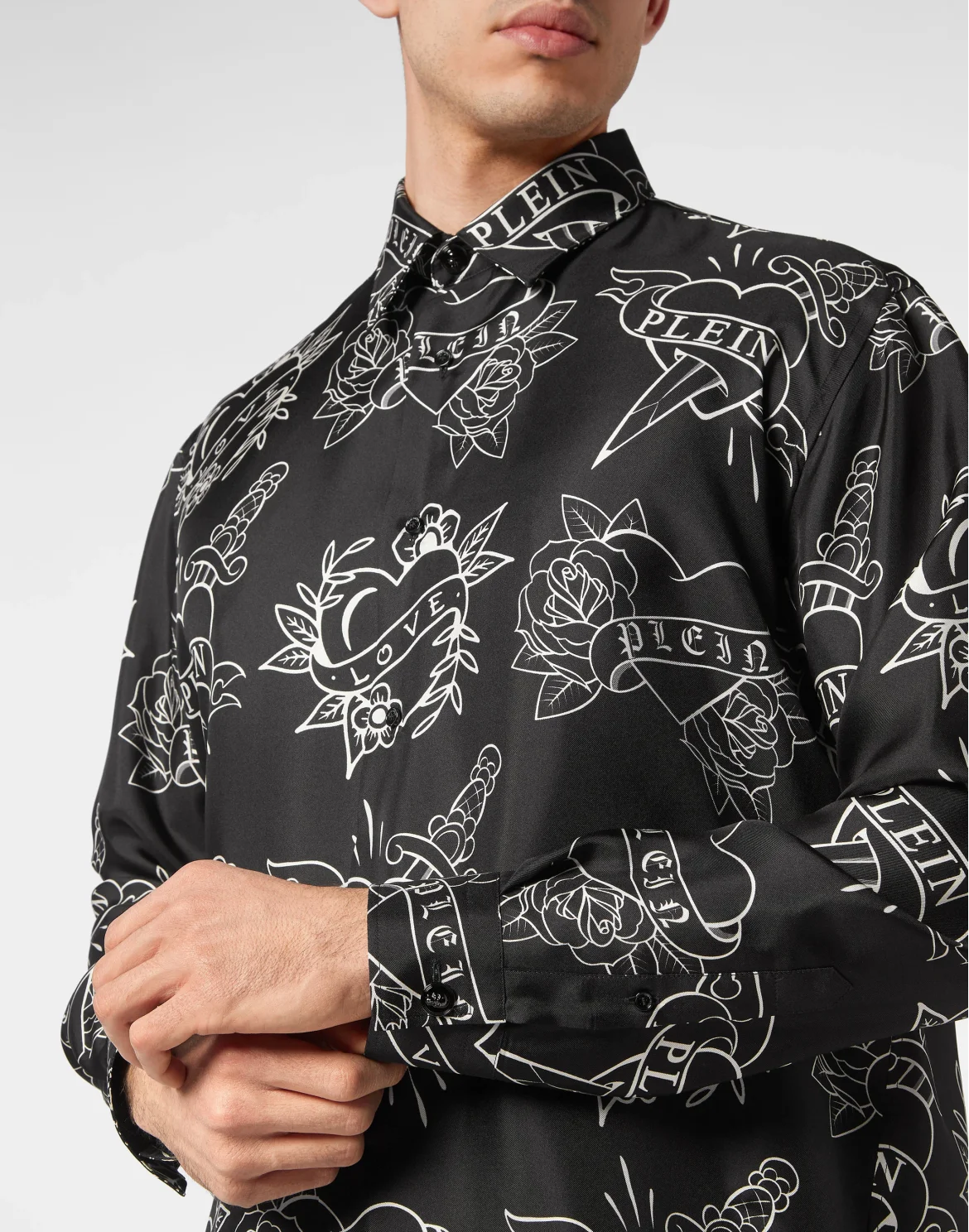 Silk Dandy Shirt Love, цвет: Черный