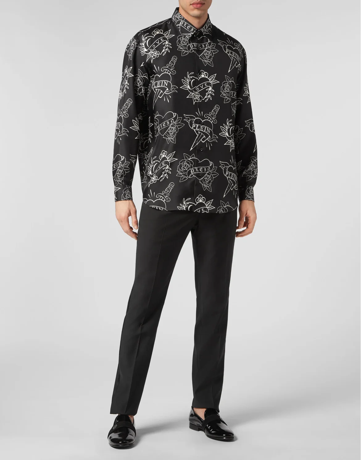 Silk Dandy Shirt Love, цвет: Черный