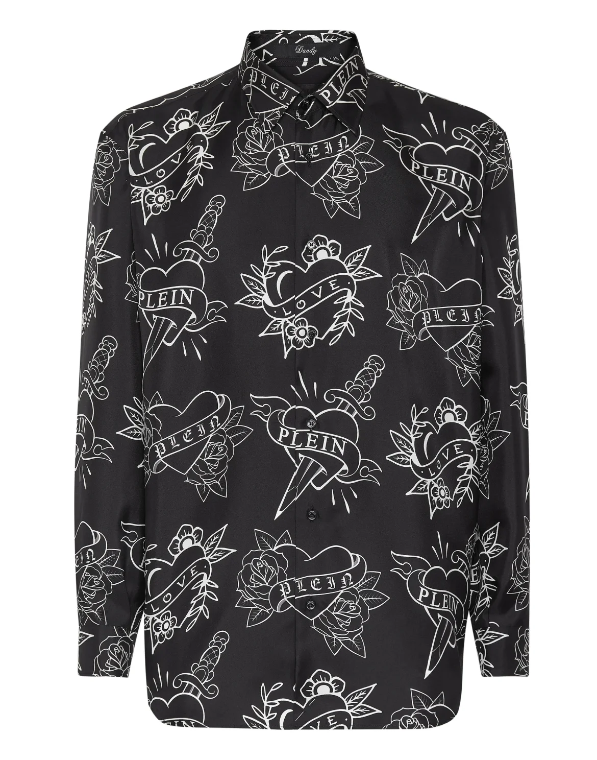 Silk Dandy Shirt Love, цвет: Черный