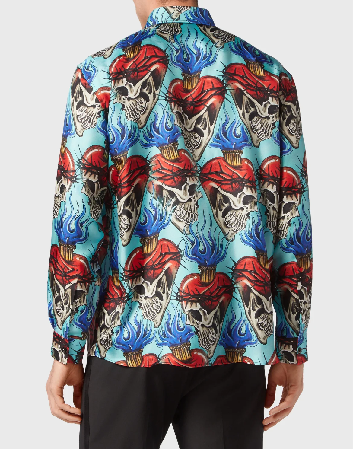 Silk Dandy Shirt Love Tattoo, цвет: Бирюзовый