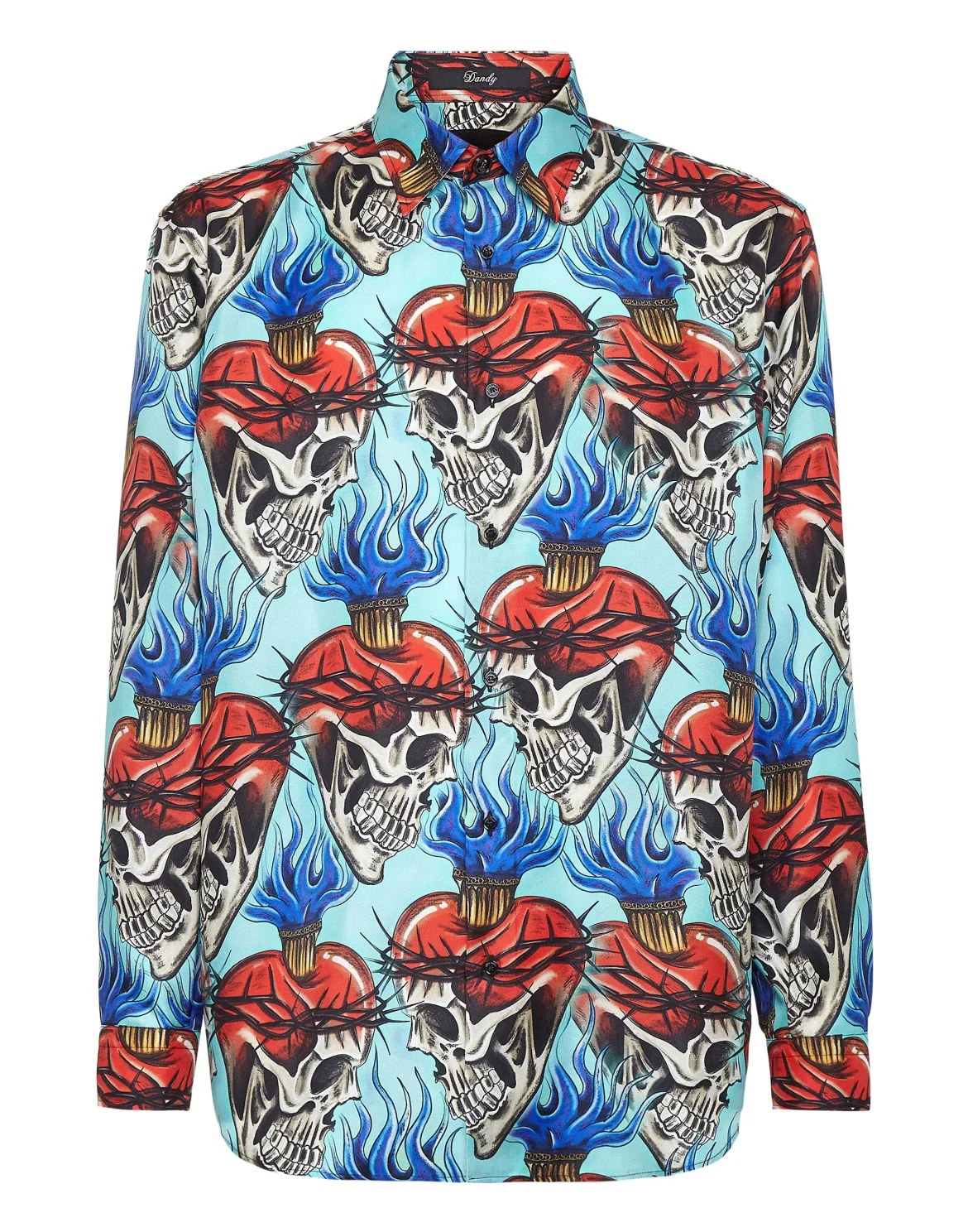 Silk Dandy Shirt Love Tattoo, цвет: Бирюзовый