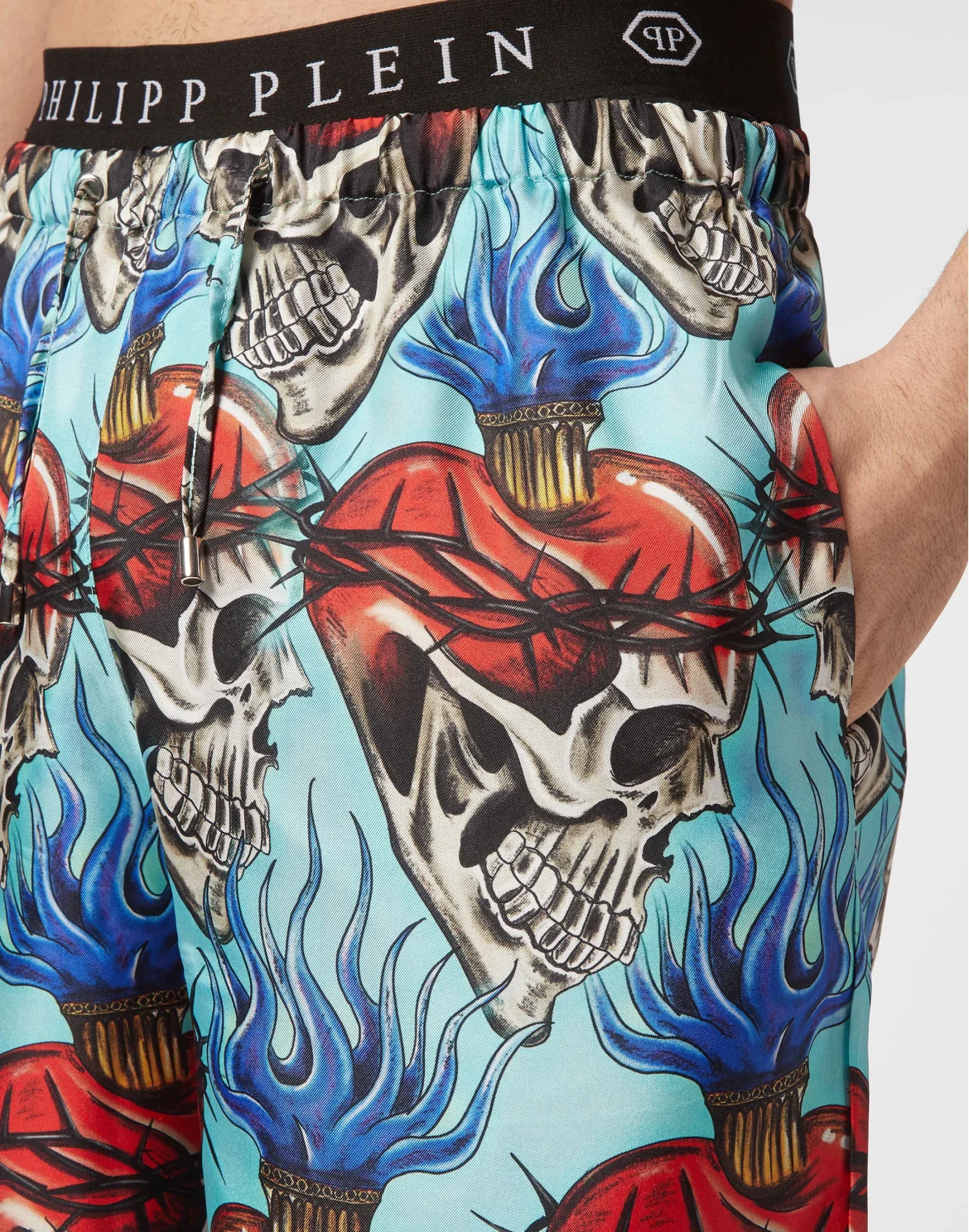 Silk Shorts Love Tattoo, цвет: Бирюзовый
