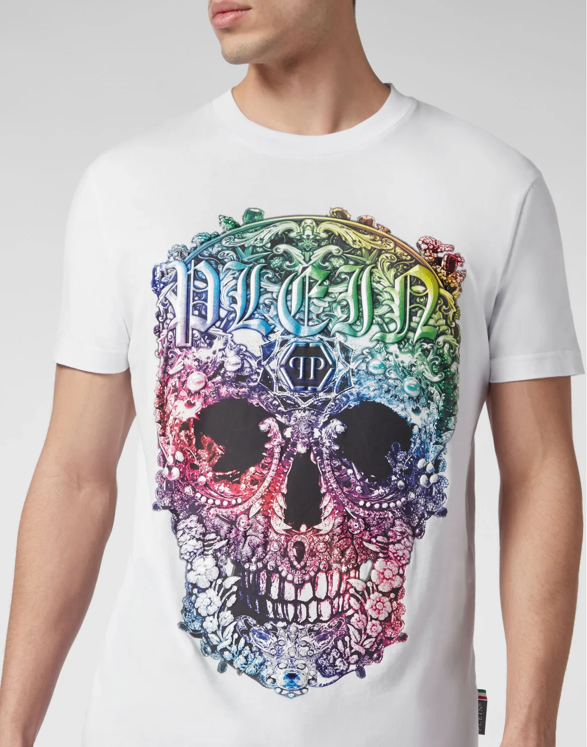 T-shirt Round Neck SS Baroque Skull, цвет: Белый