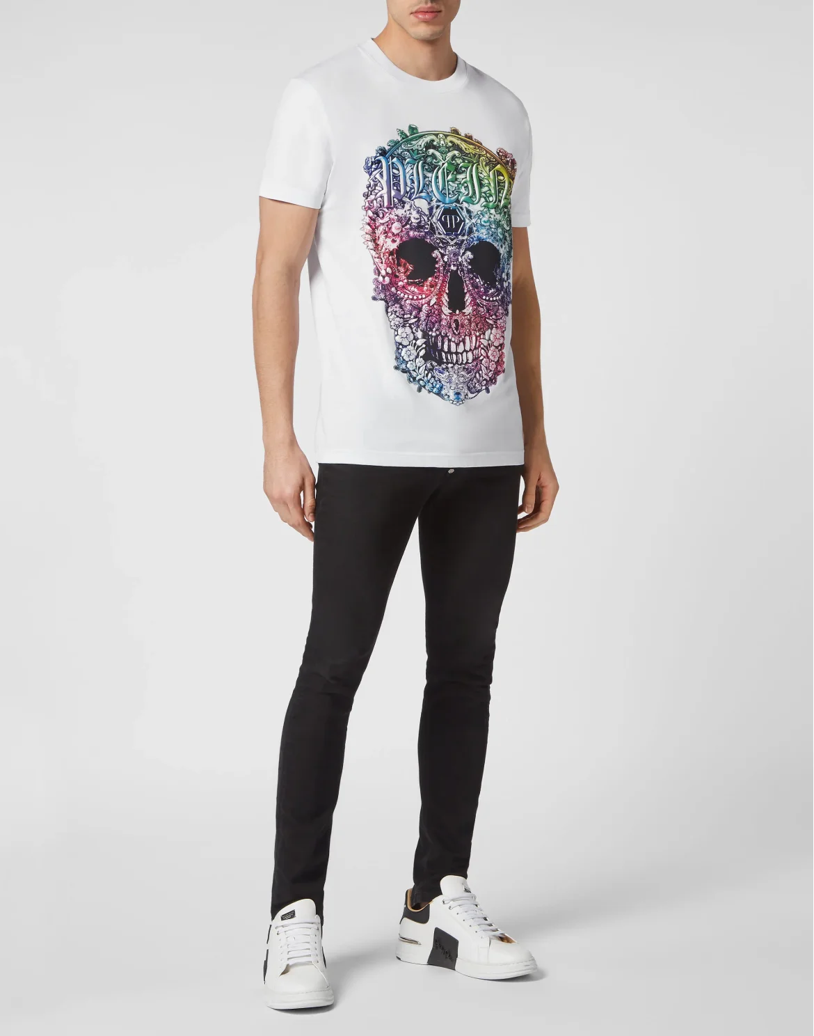T-shirt Round Neck SS Baroque Skull, цвет: Белый