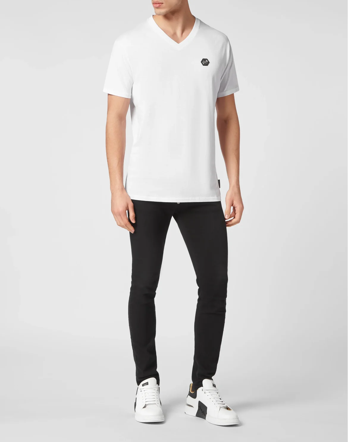 T-shirt V-Neck SS Gothic Plein, цвет: Белый