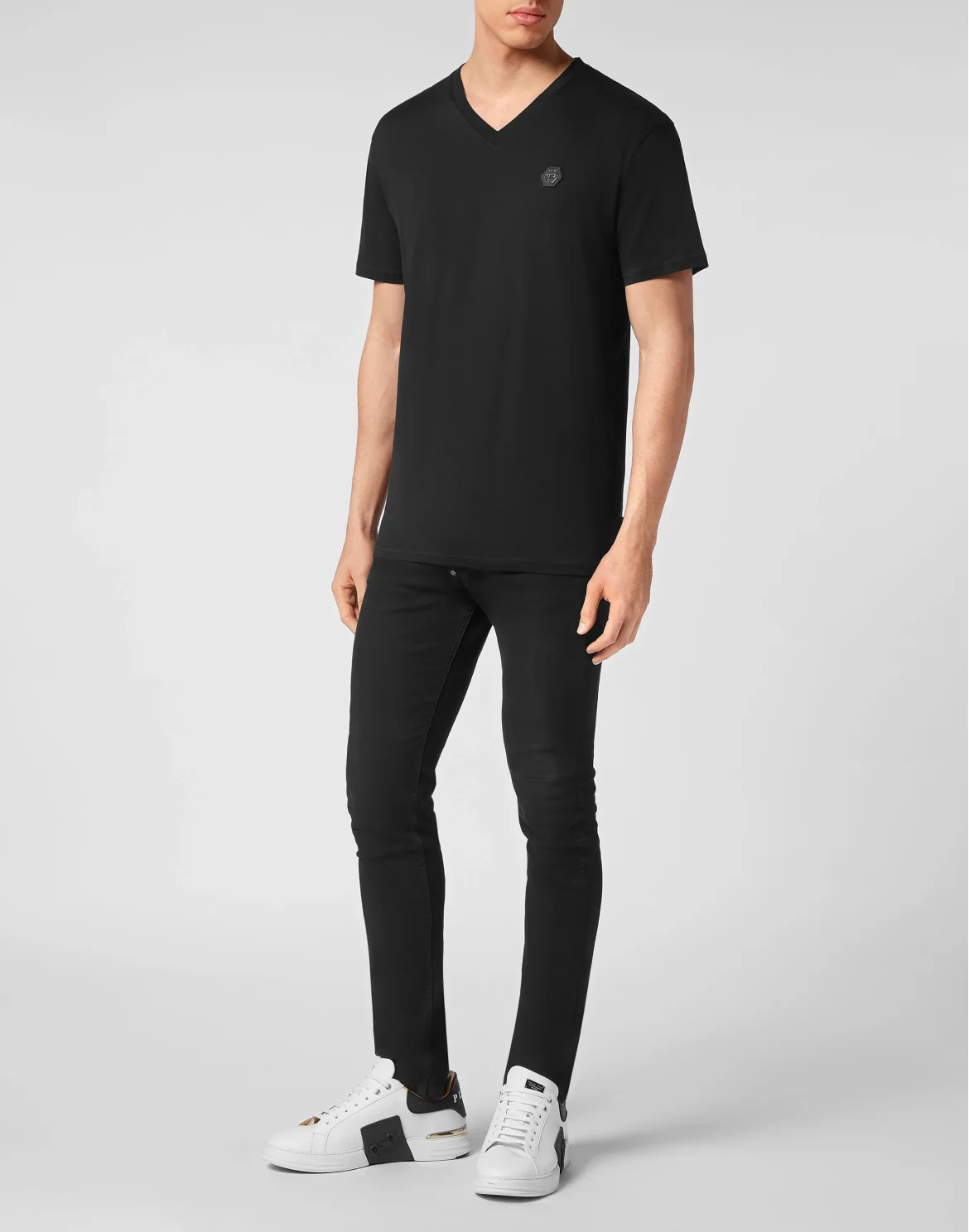 T-shirt V-Neck SS Gothic Plein, цвет: Черный