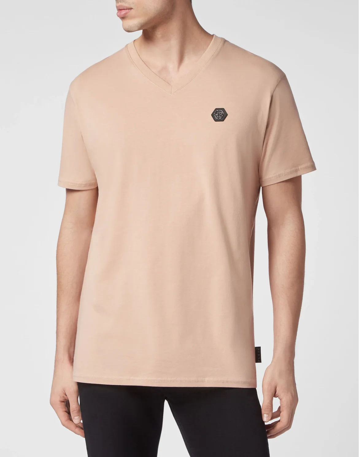 T-shirt V-Neck SS Gothic Plein, цвет: Бежевый