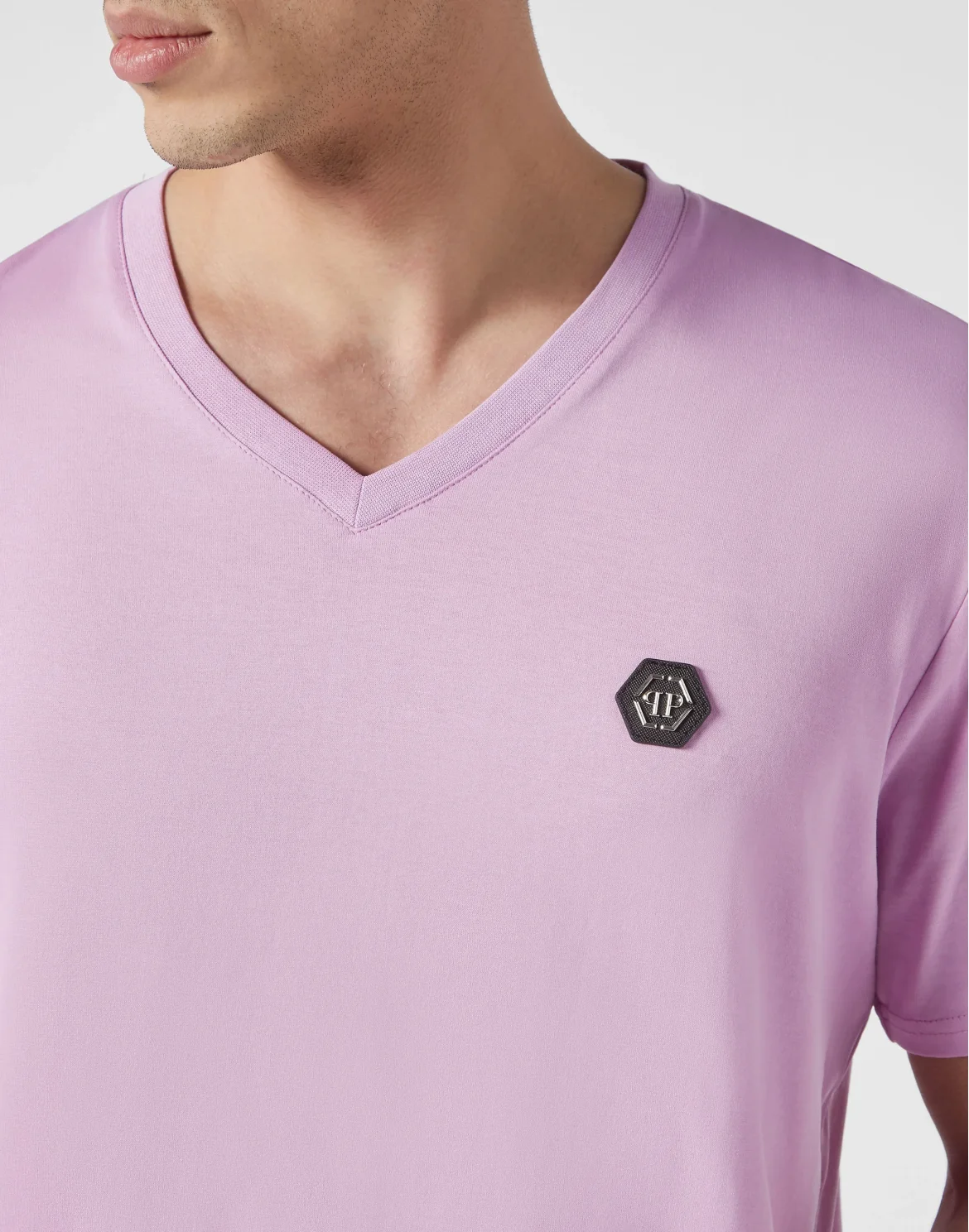 T-shirt V-Neck SS Gothic Plein, цвет: Розовый