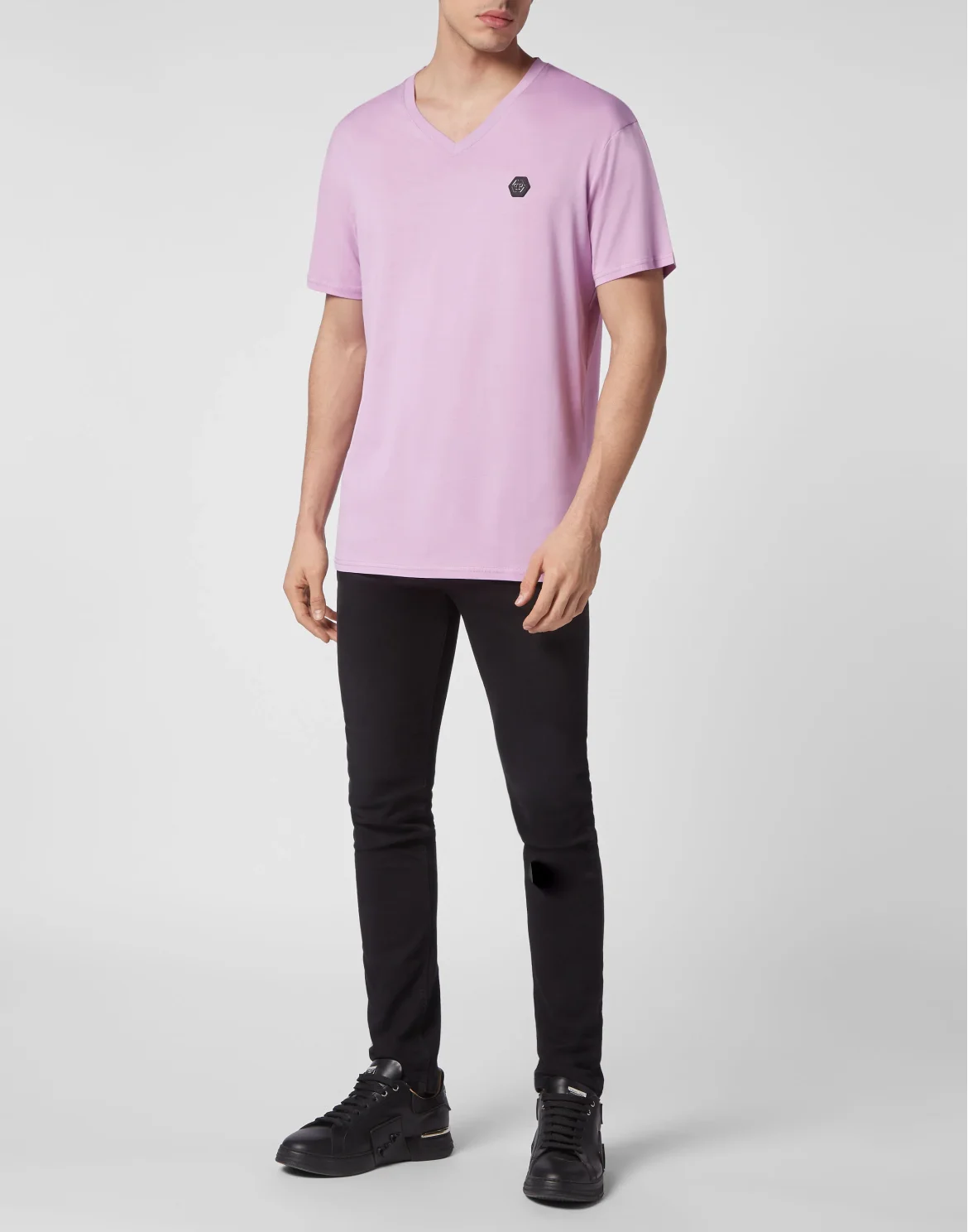 T-shirt V-Neck SS Gothic Plein, цвет: Розовый