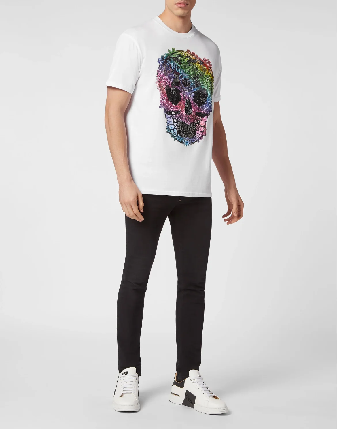 T-shirt Round Neck SS Baroque Skull, цвет: Белый