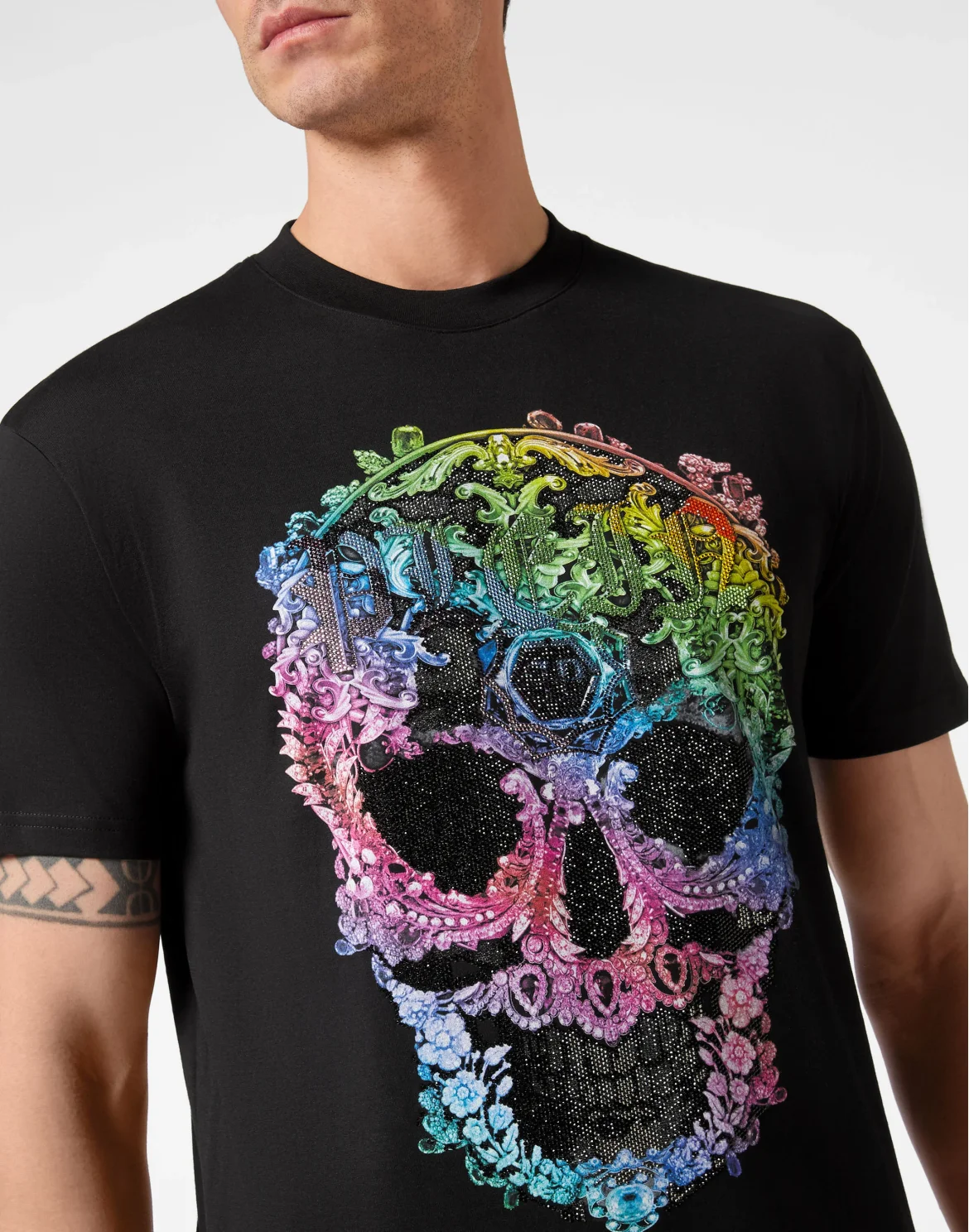 T-shirt Round Neck SS Baroque Skull, цвет: Черный