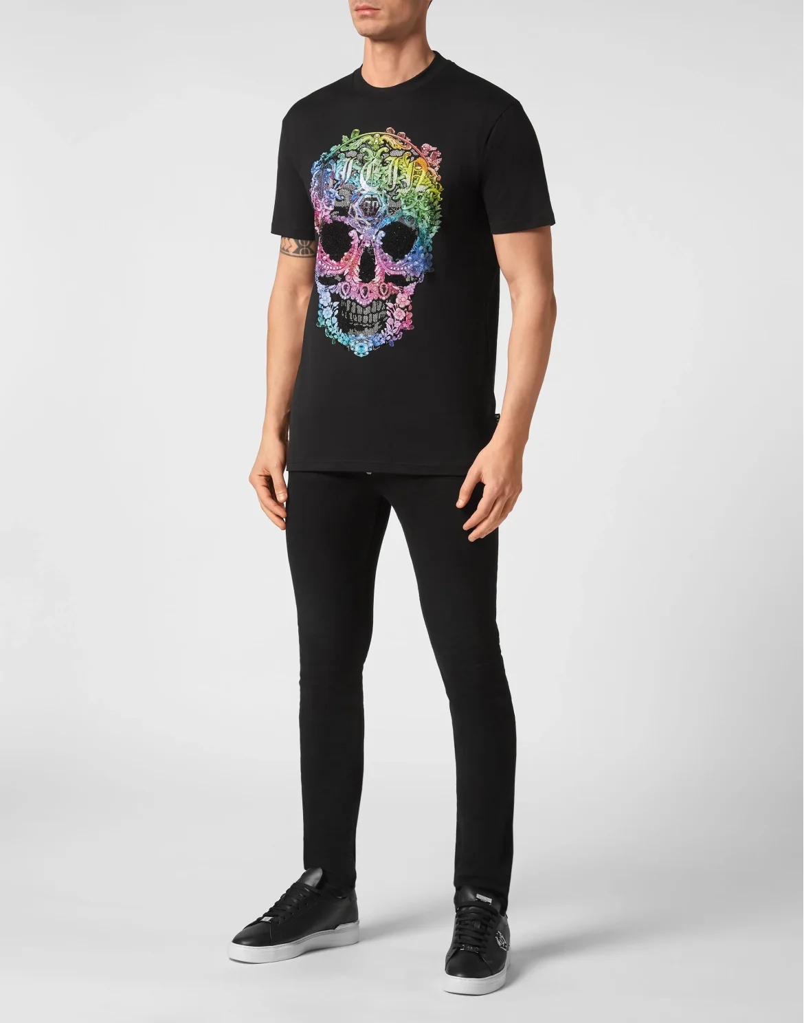 T-shirt Round Neck SS Baroque Skull, цвет: Черный