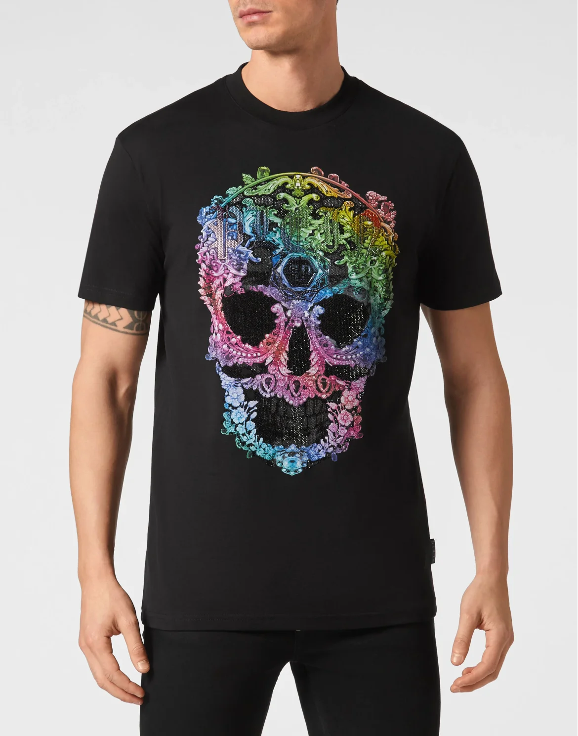 T-shirt Round Neck SS Baroque Skull, цвет: Черный