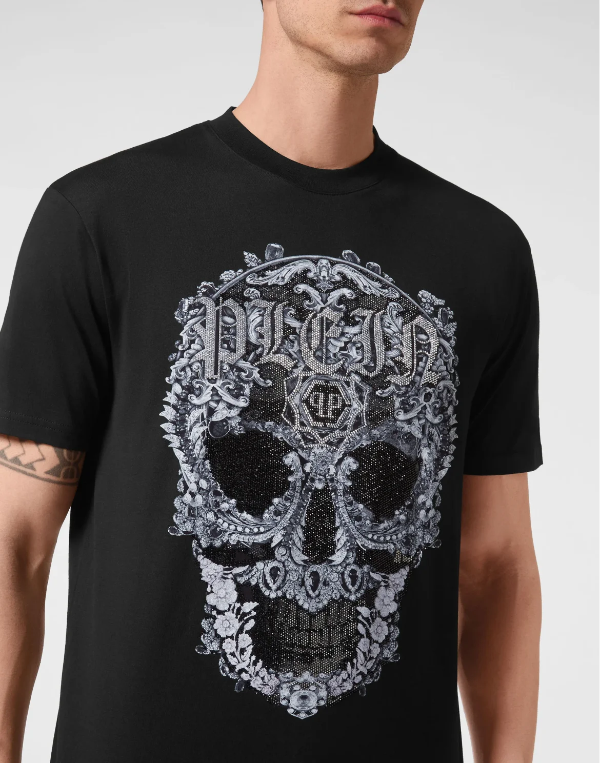T-shirt Round Neck SS Baroque Skull, цвет: Черный