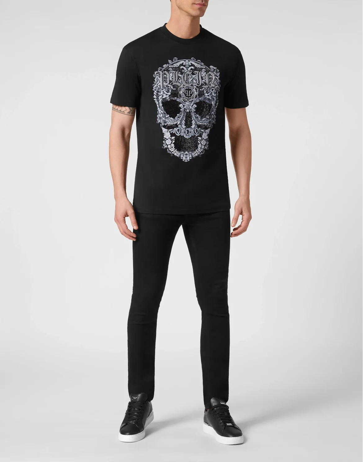 T-shirt Round Neck SS Baroque Skull, цвет: Черный