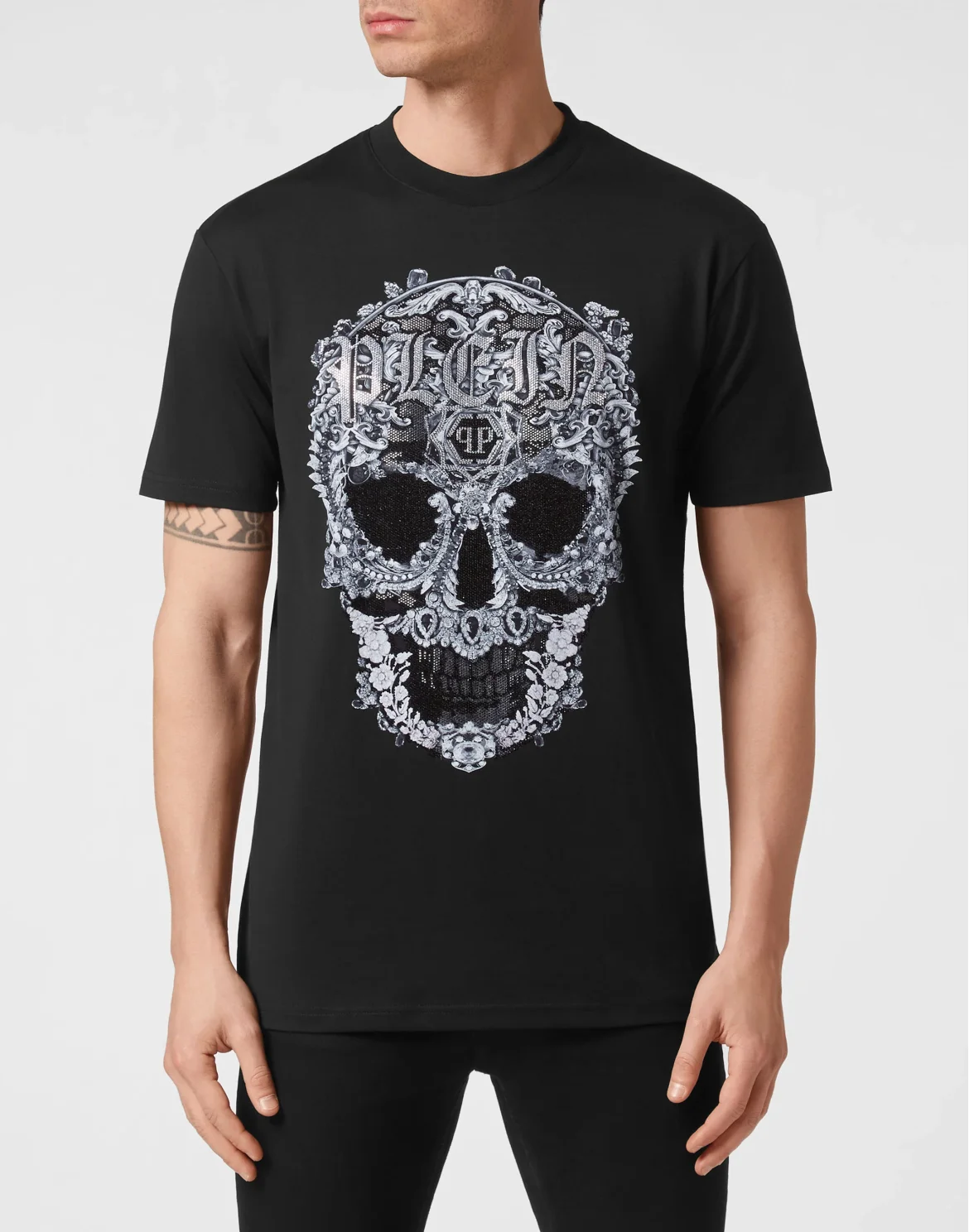 T-shirt Round Neck SS Baroque Skull, цвет: Черный