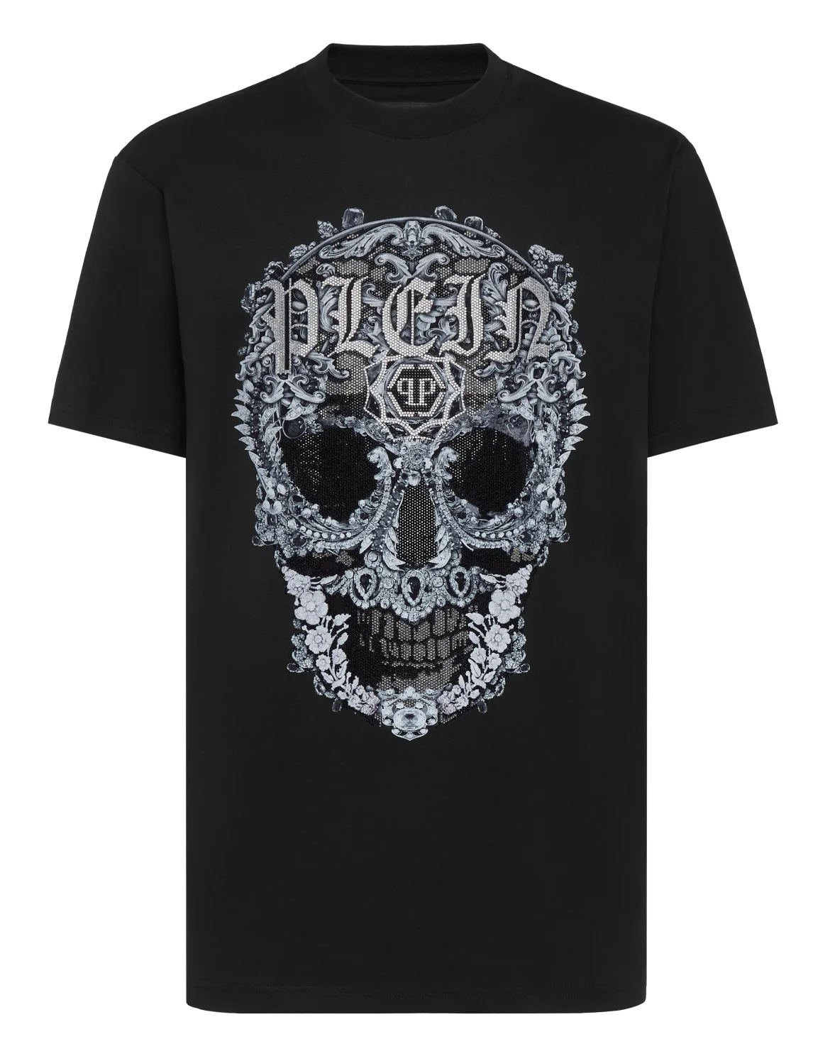 T-shirt Round Neck SS Baroque Skull, цвет: Черный