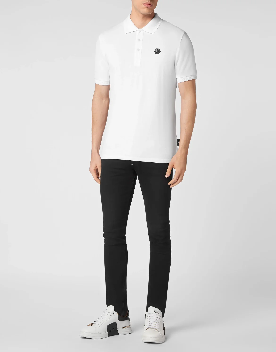 Slim Fit Polo shirt SS Baroque Skull, цвет: Белый