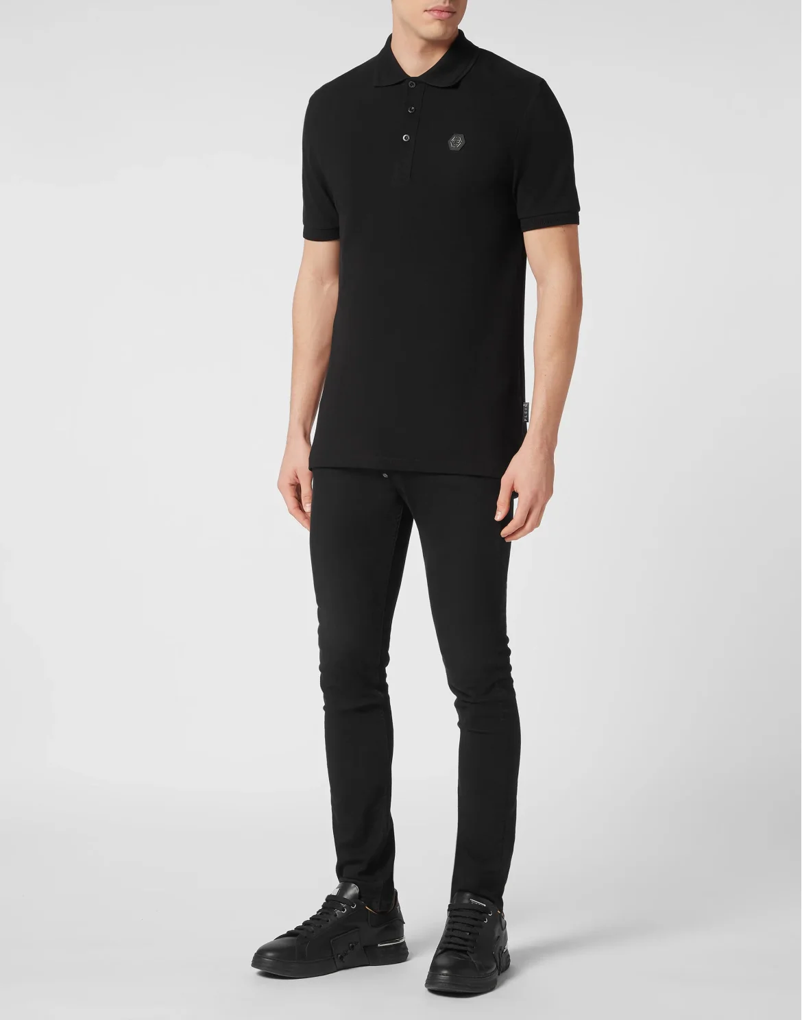 Slim Fit Polo shirt SS Baroque Skull, цвет: Черный