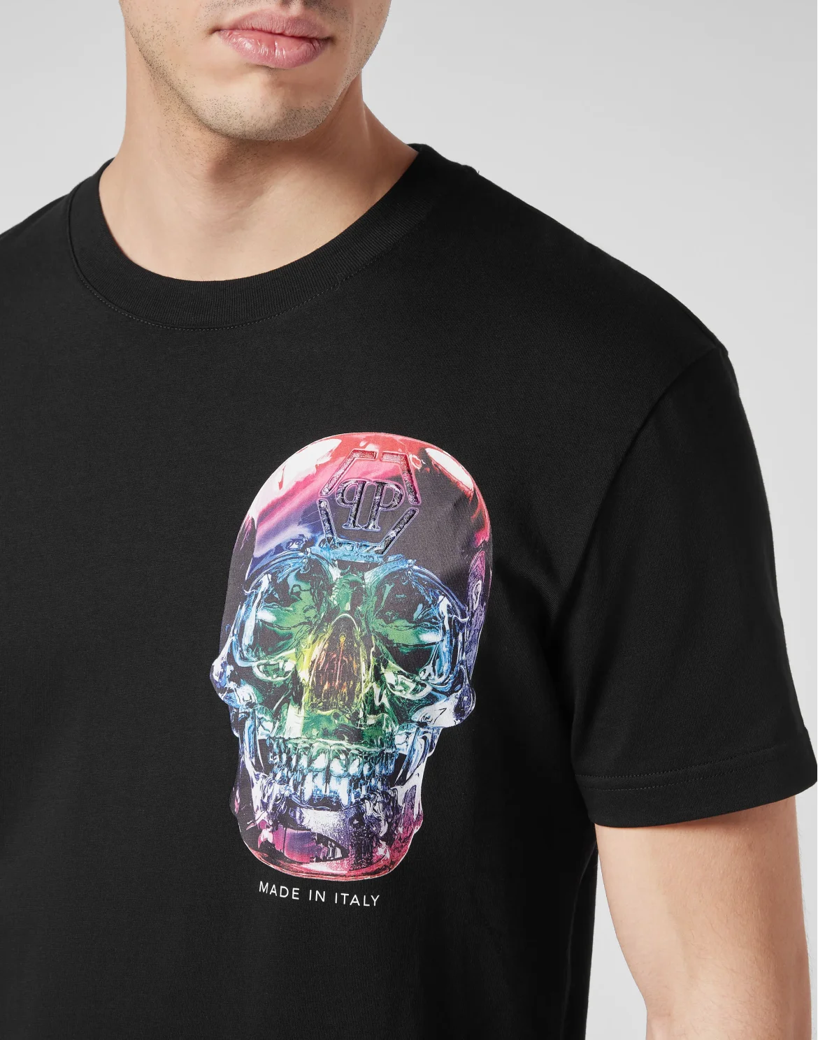T-shirt Round Neck SS Glass Skull, цвет: Черный